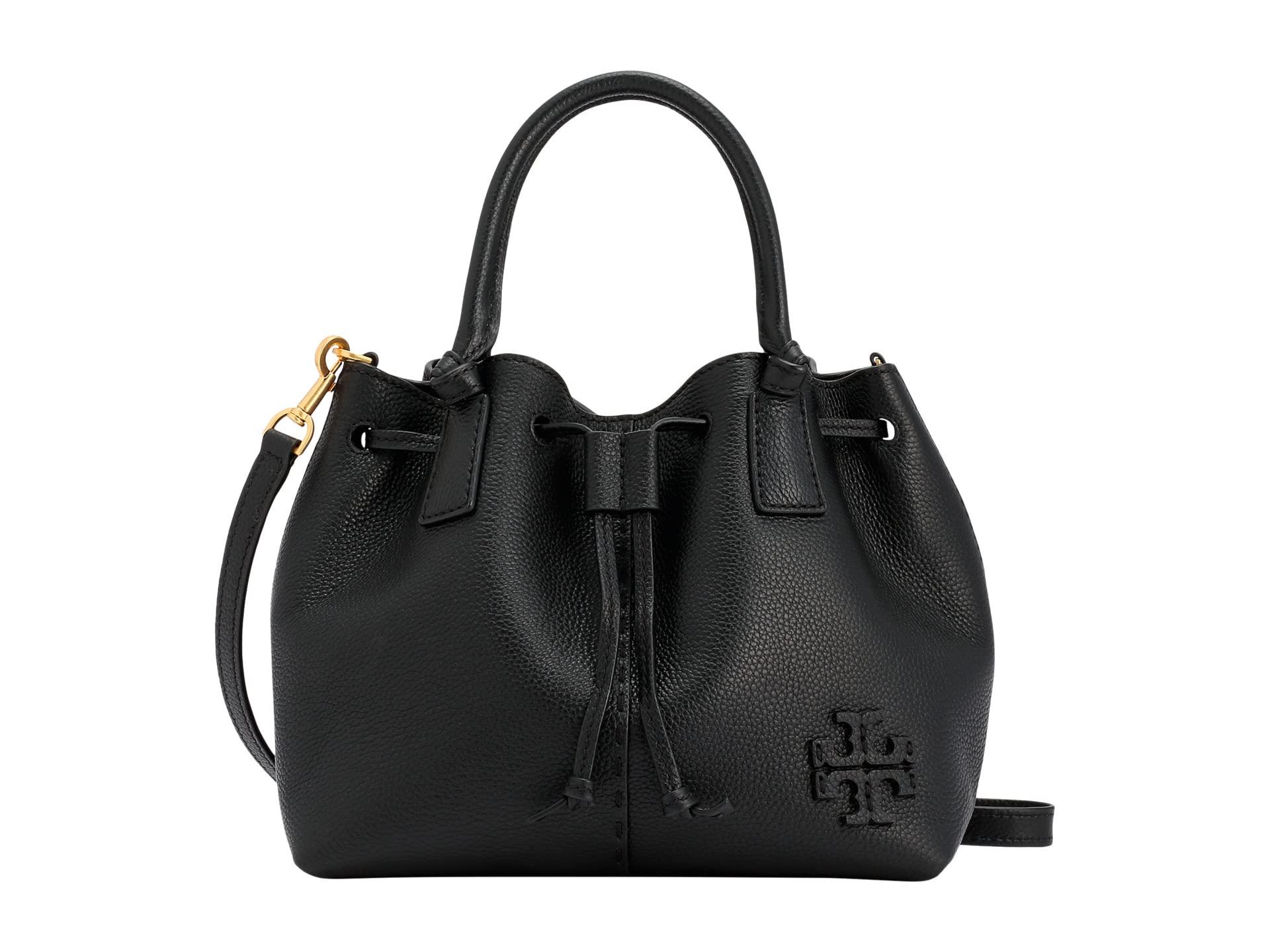 Tory Burch Leather Mcgraw Small Drawstring Satchel in Black | Lyst