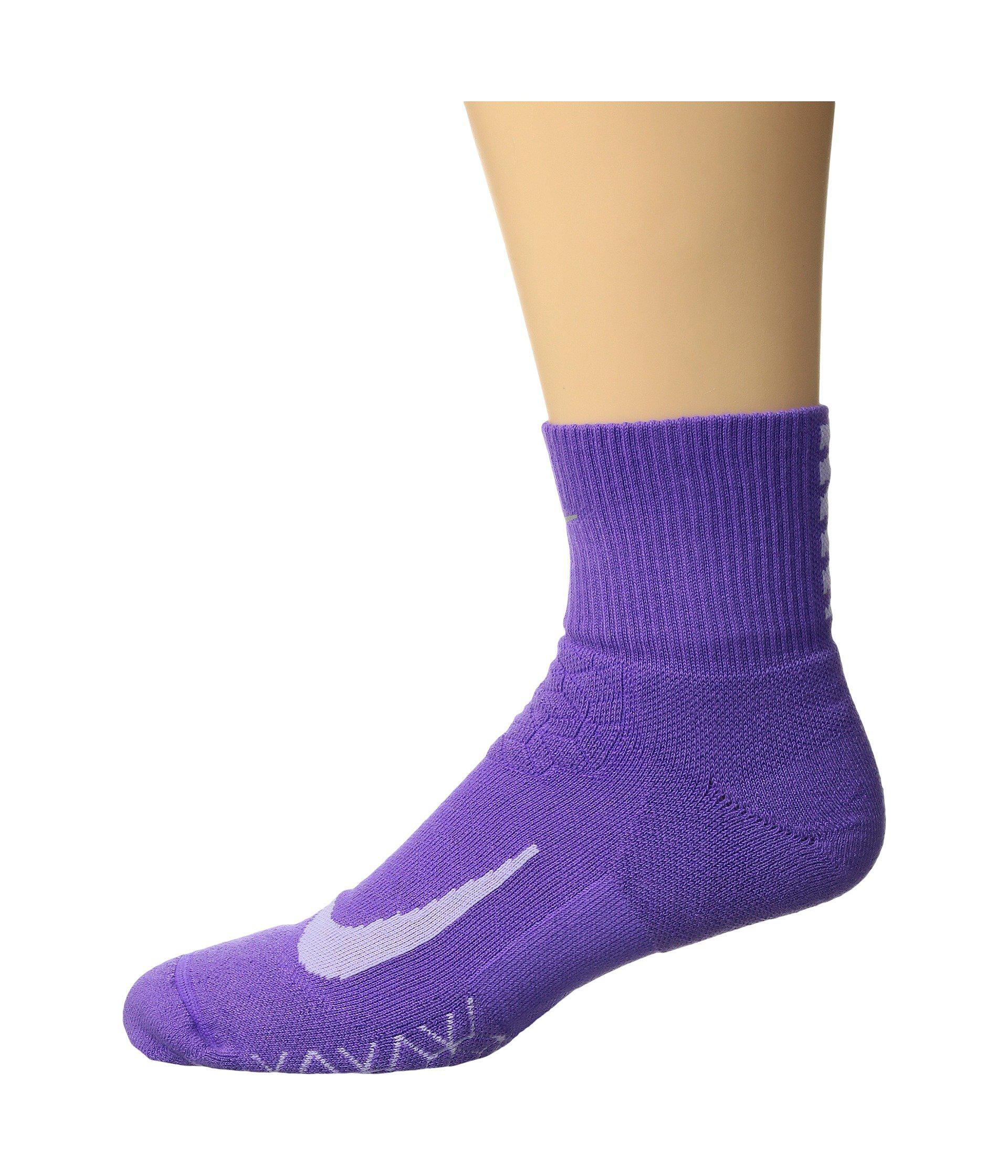 nike elite cushion quarter running socks