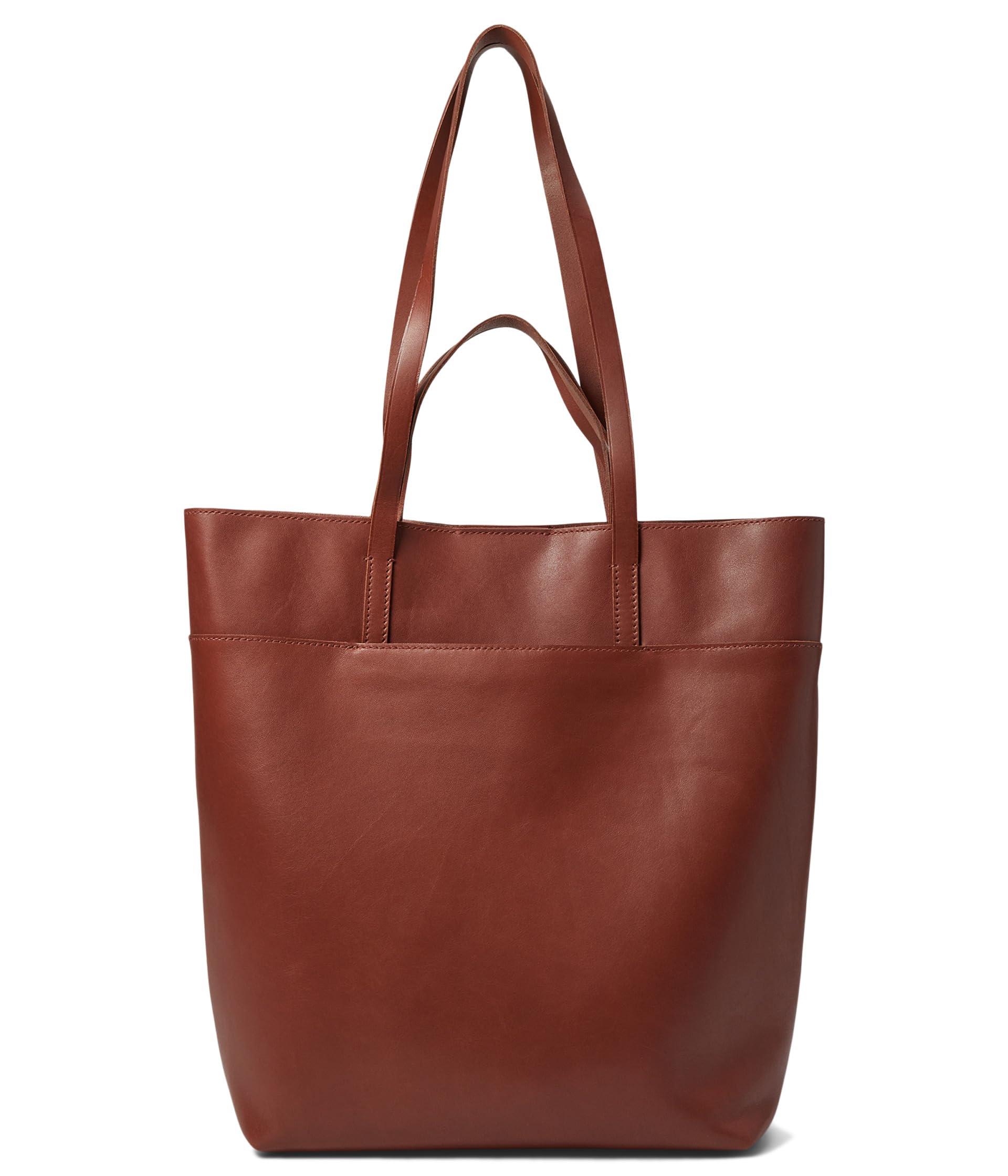 Madewell The Essential Tote In Leather in Red