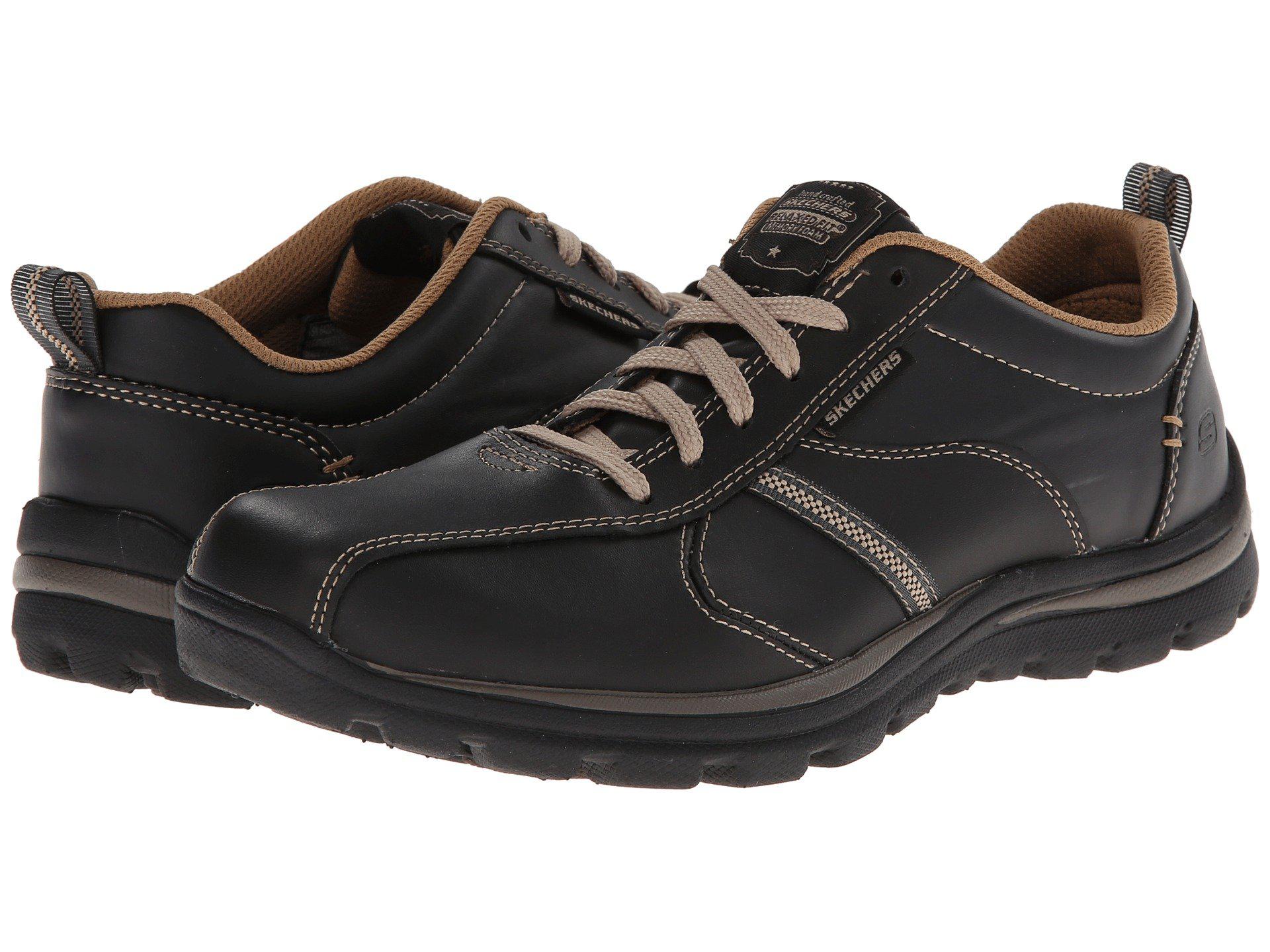 Skechers Leather Relaxed Fit Superior - Levoy (dark Brown) Men's Shoes in  Black/Tan (Black) for Men | Lyst