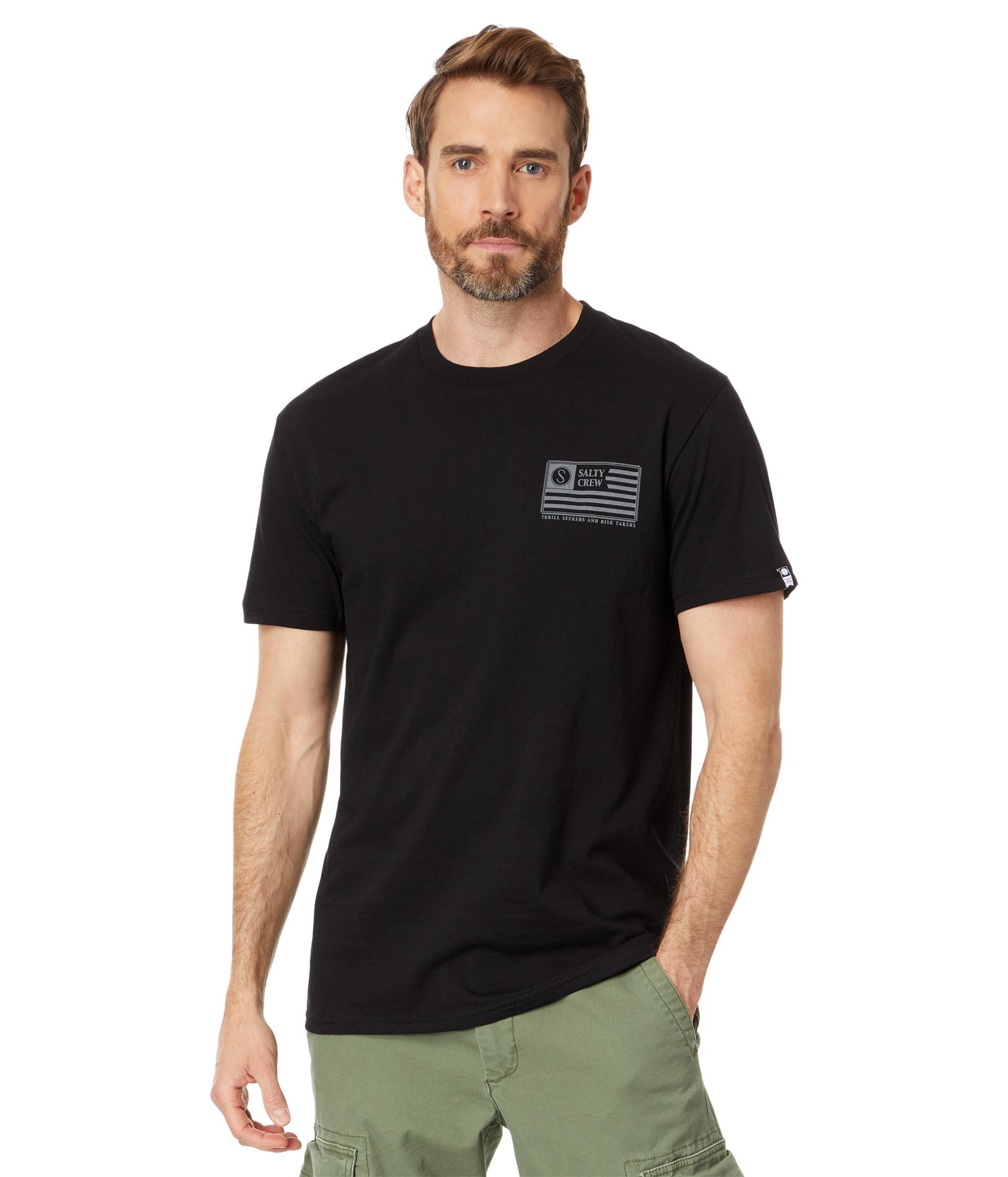 Salty Crew Freedom Flag Grey Short Sleeve Tee in Black for Men | Lyst