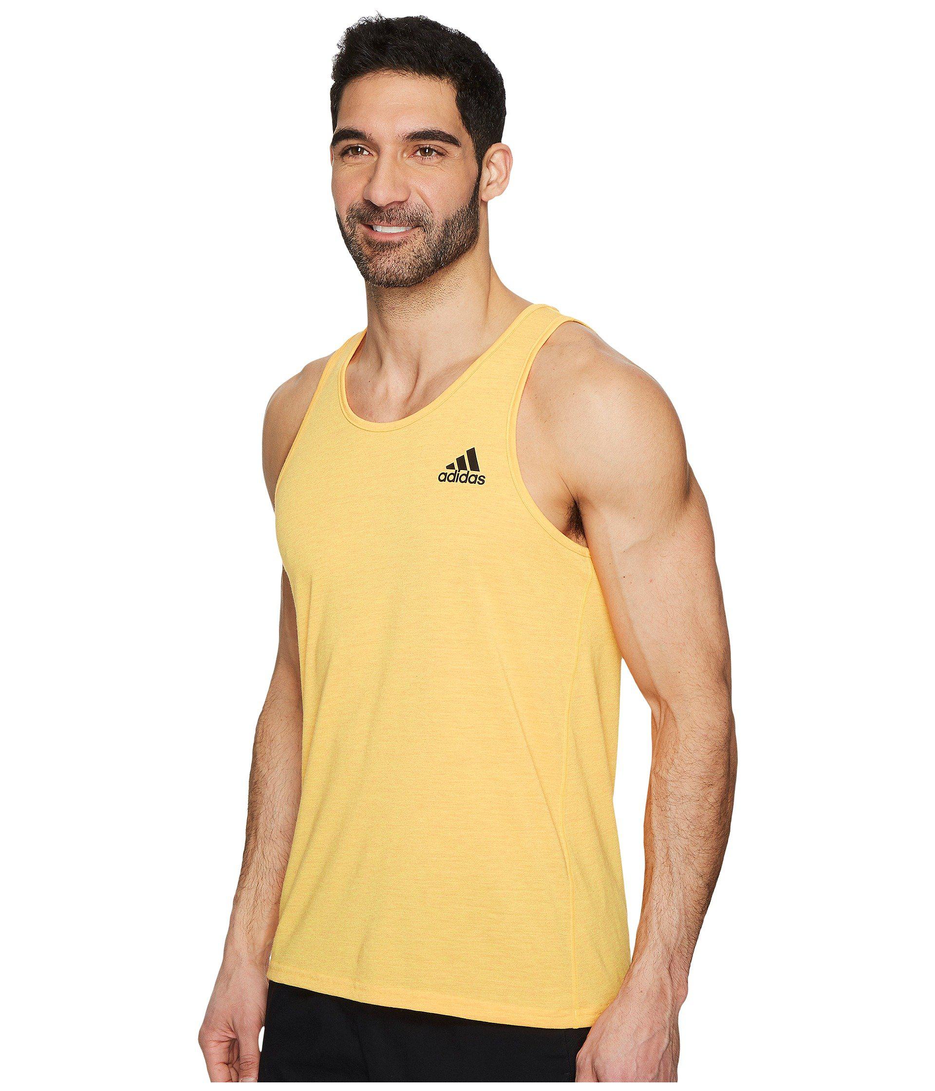 adidas Ultimate Tank Top in Yellow for Men | Lyst