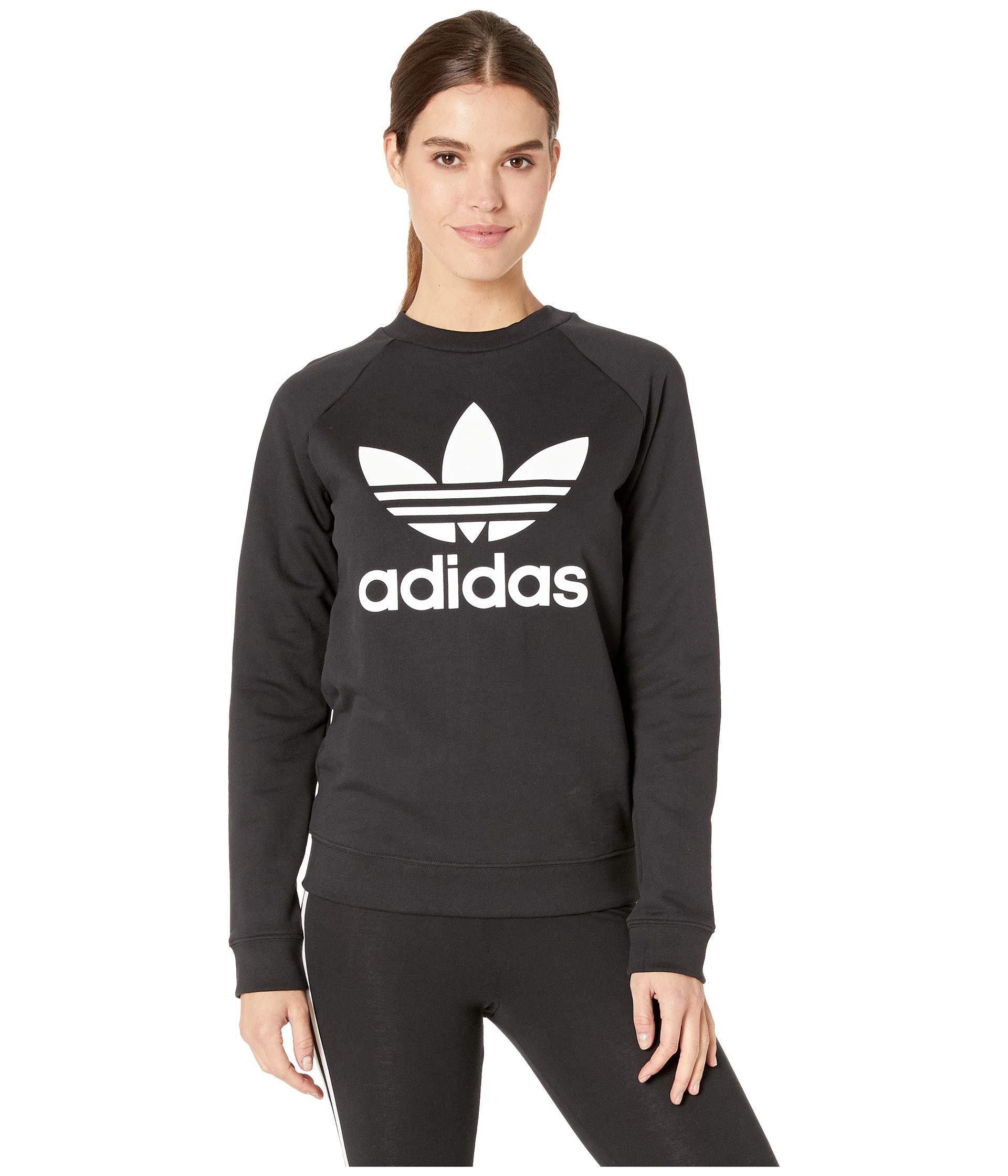 adidas trefoil crew sweatshirt womens