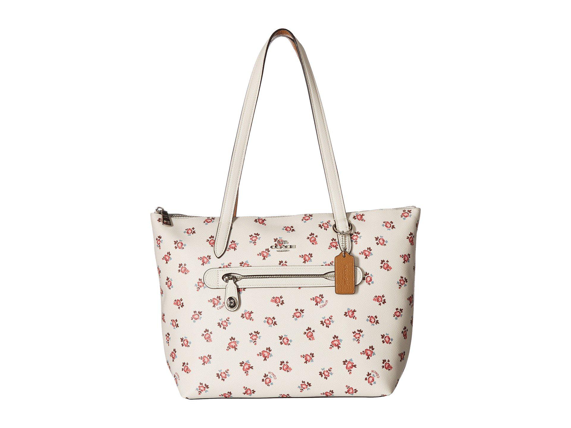 Coach Canvas Taylor Tote With Floral Bloom Print Sv Chalk Multi Tote Handbags Lyst