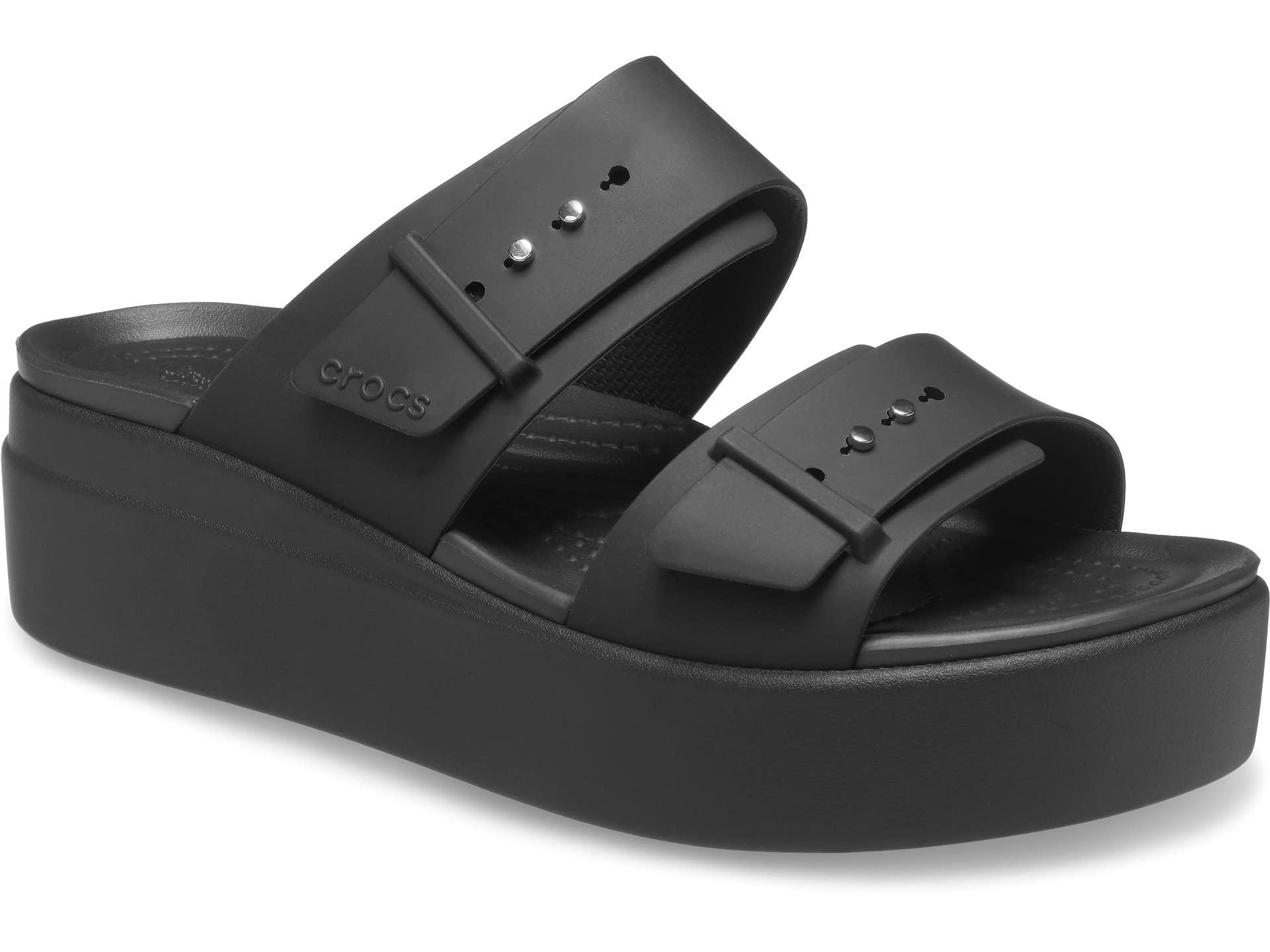 crocs brooklyn low wedge black