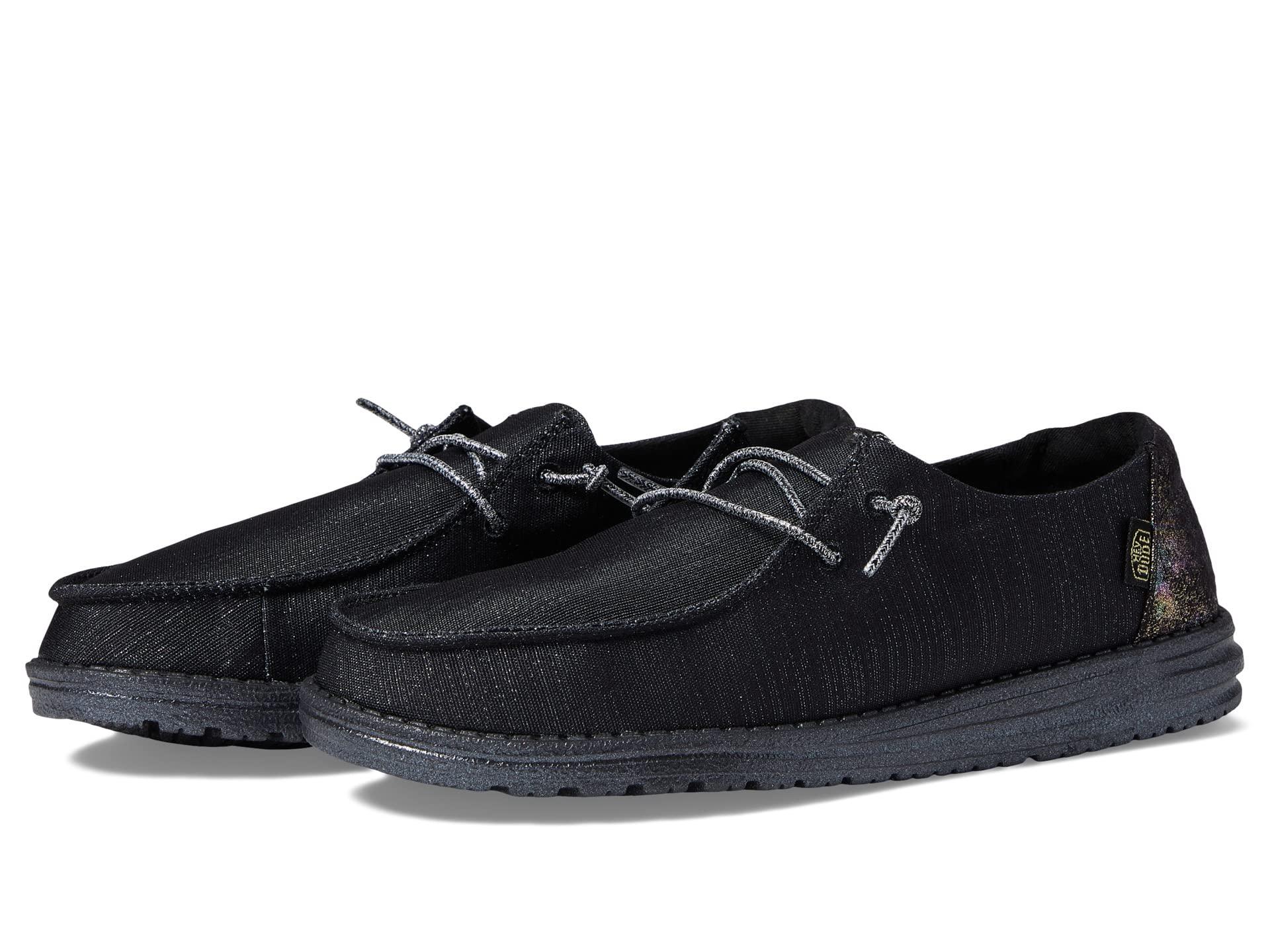 Hey Dude Wendy Glitter in Black Lyst