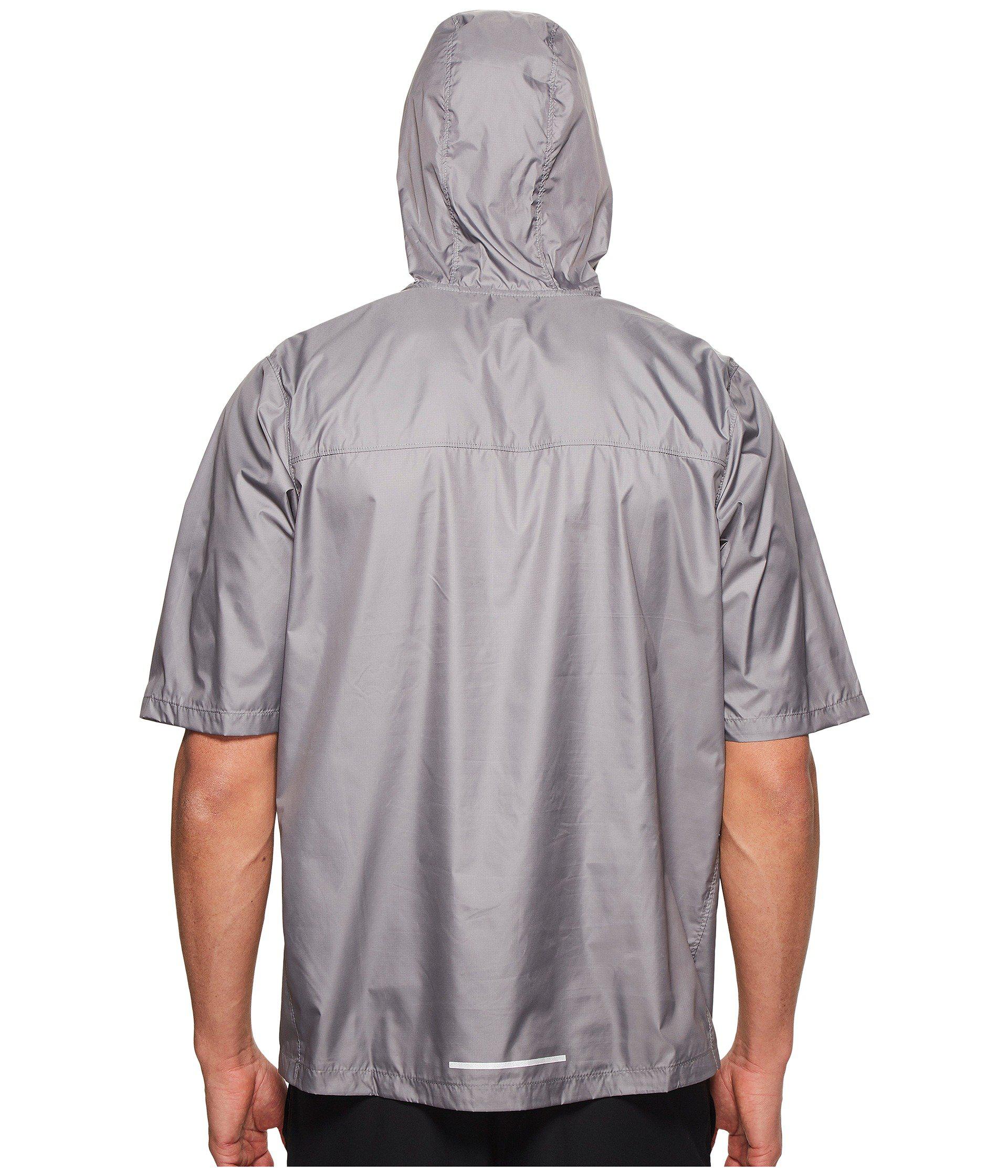 Nike Shield Short Sleeve Running Jacket in Gray for Men | Lyst