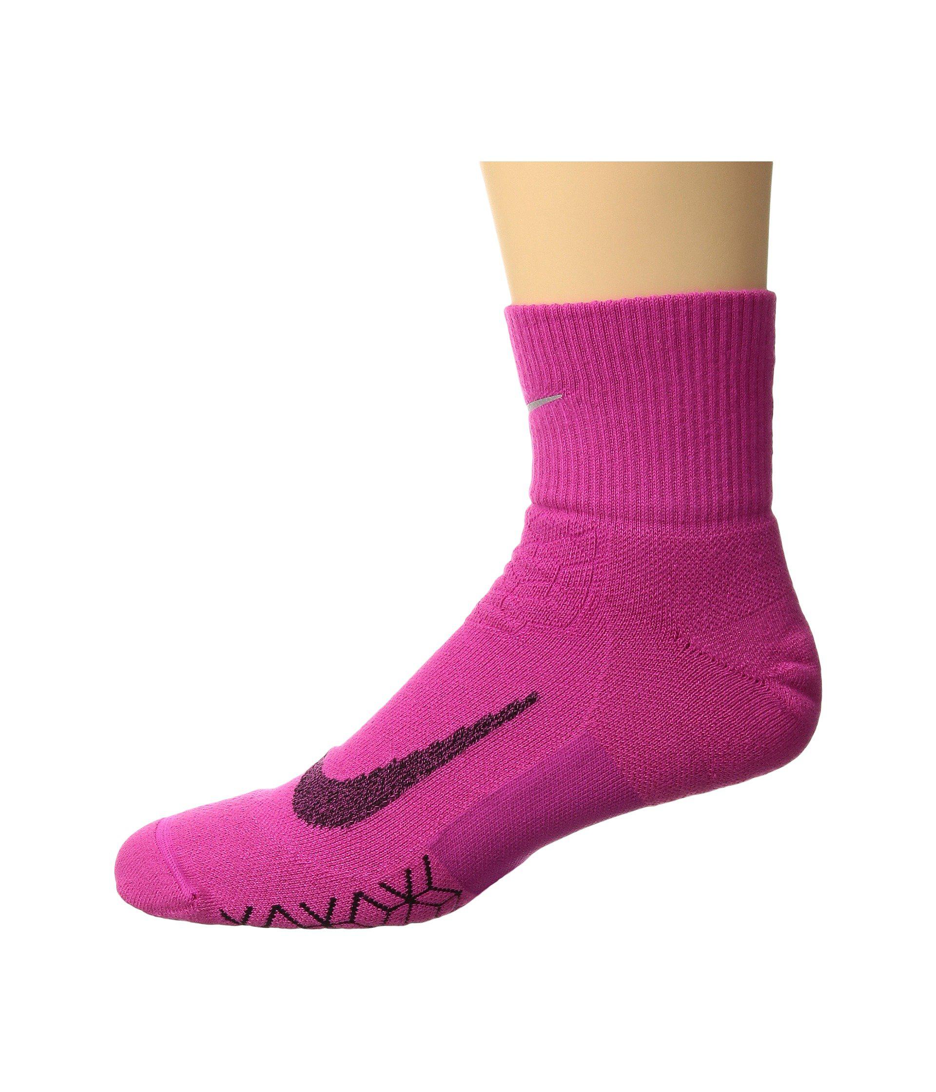 nike elite cushion quarter running socks