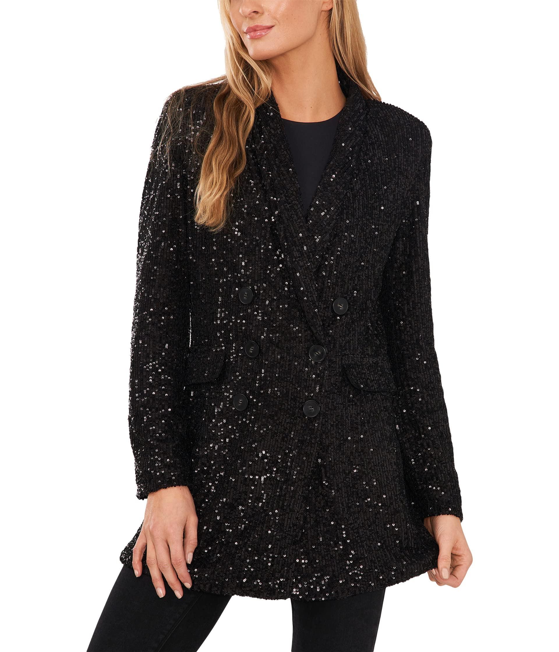 Cece Long Sleeve Doublebreasted Blazer in Black Lyst