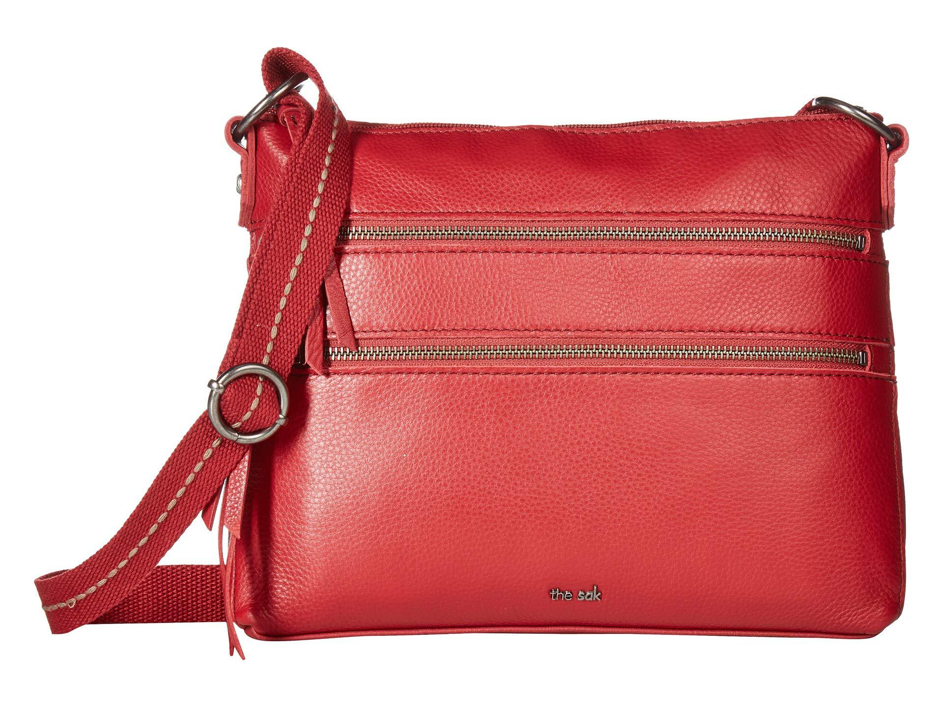 Lyst - The Sak Reseda Leather Crossbody (scarlet) Cross Body Handbags ...