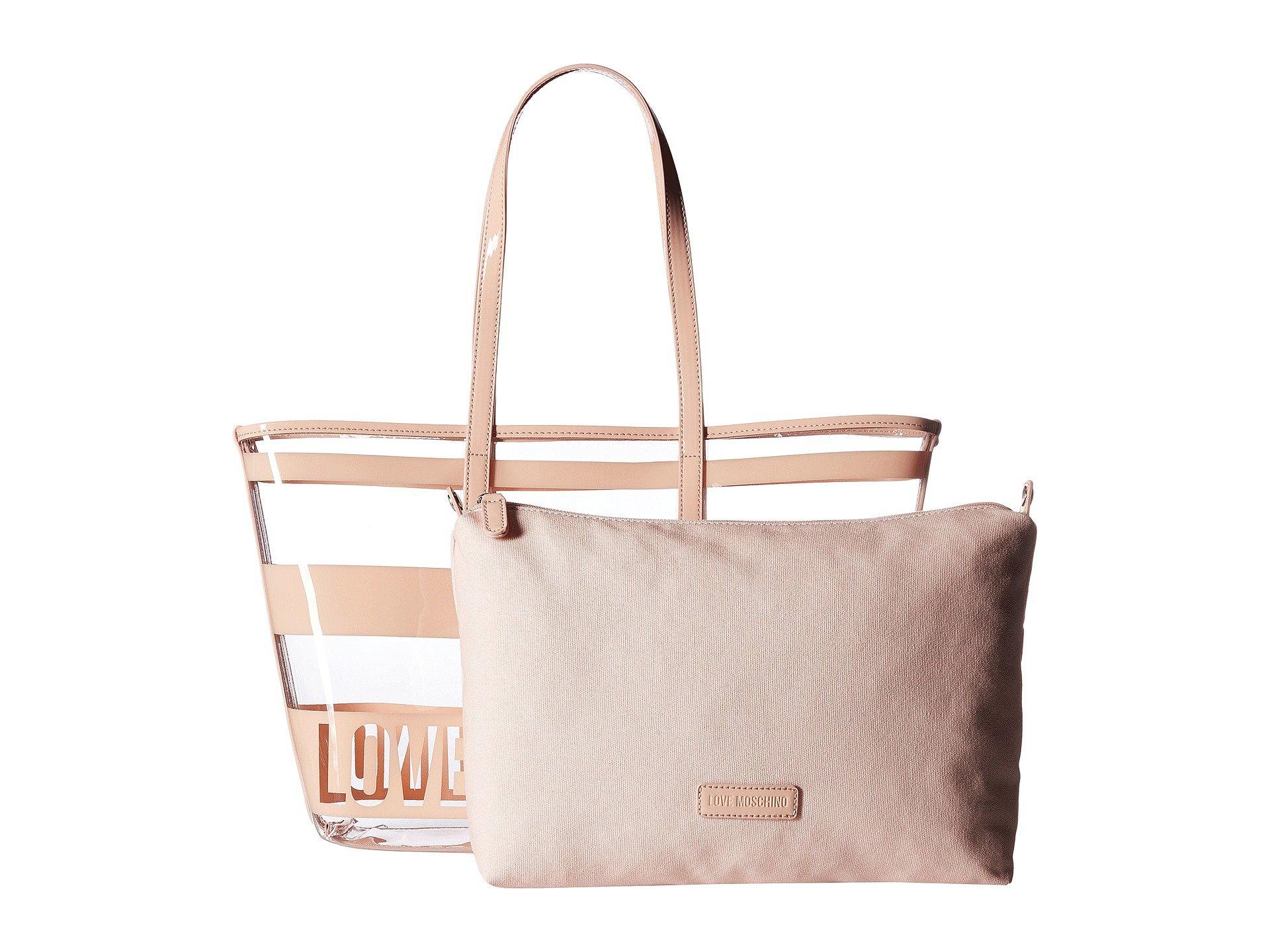 Love Moschino Transparent Tote in Pink | Lyst