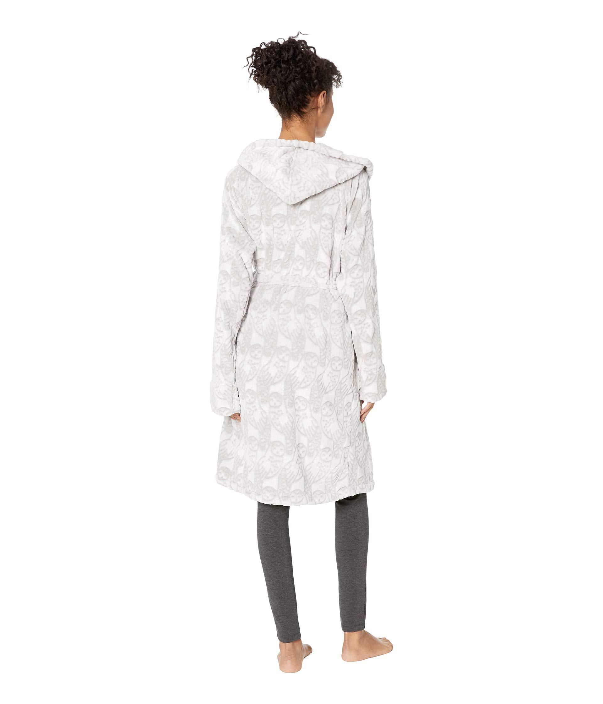 Vera Bradley Fleece Robe (night Owls Gray) Women's Robe Lyst