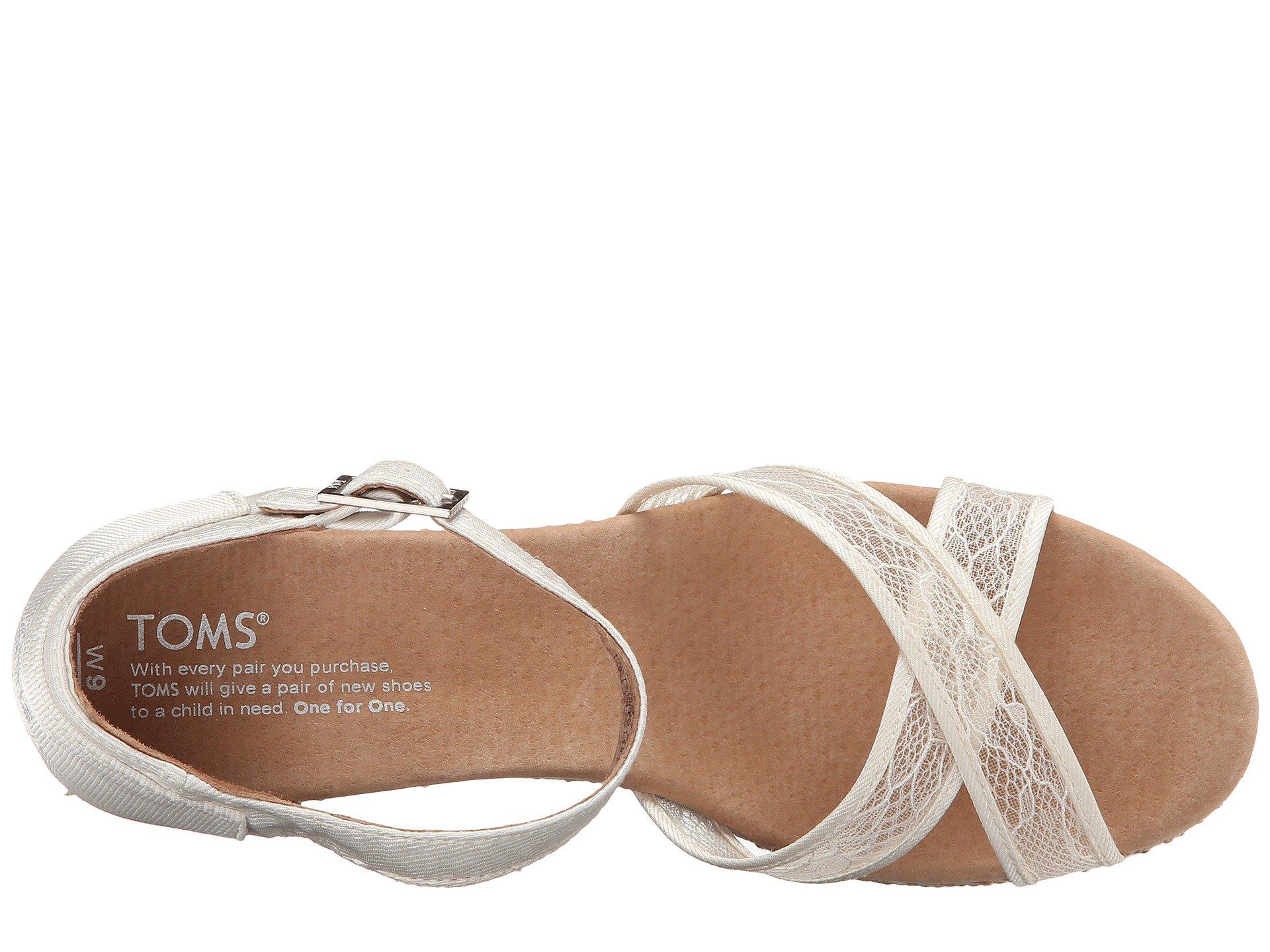 Toms lace shop wedges