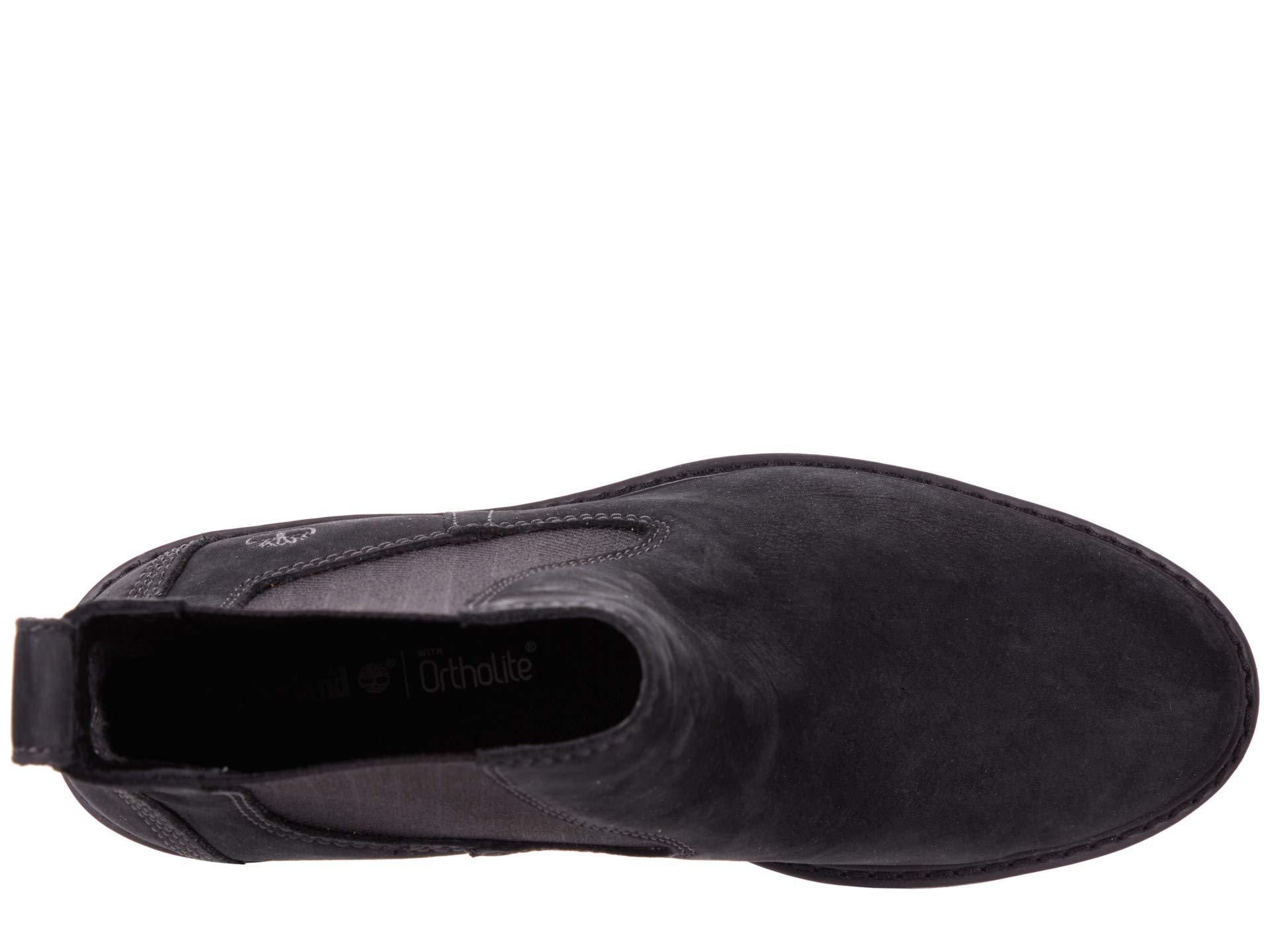timberland courmayeur valley black leather chelsea pull on ankle boots