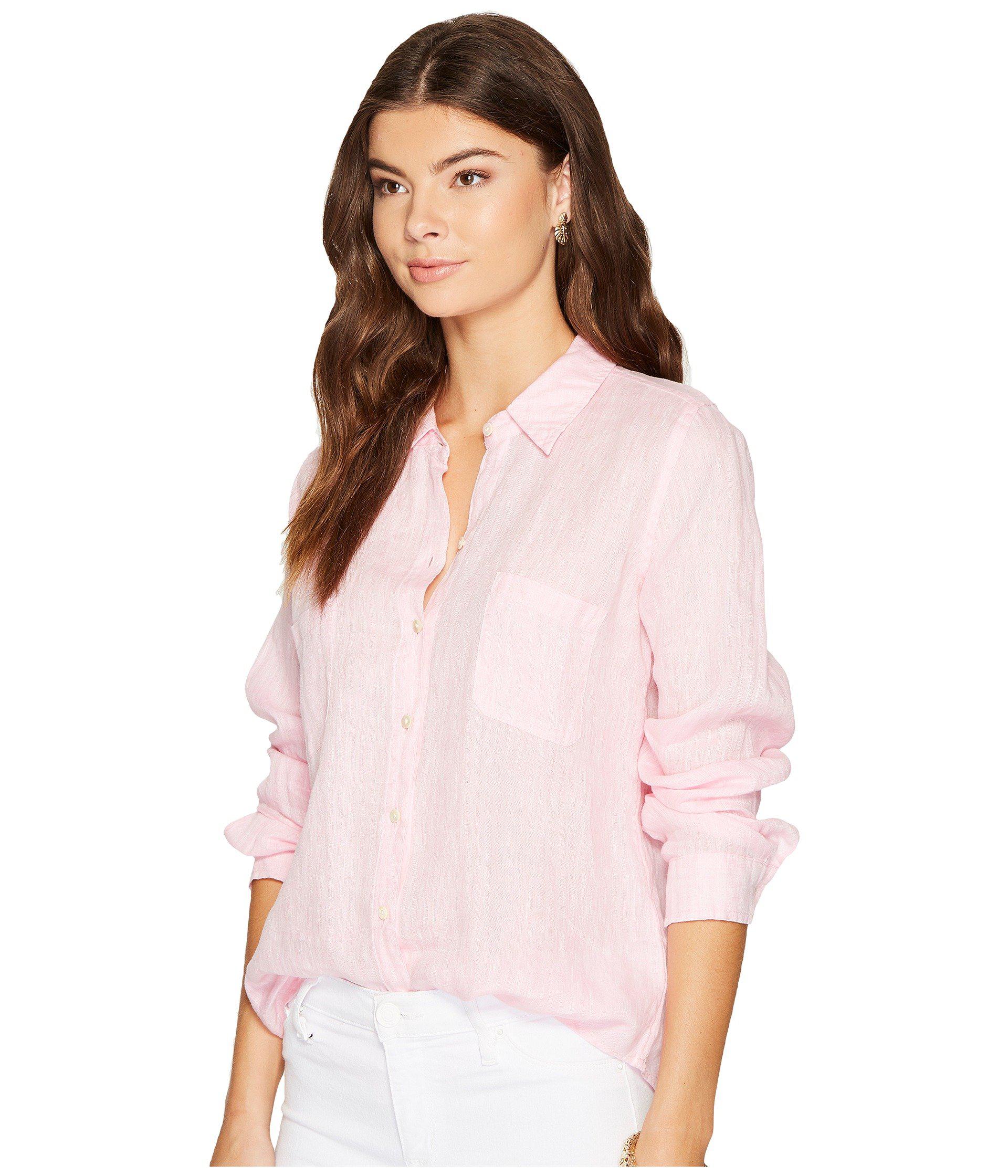 Lilly Pulitzer Linen Sea View Button 