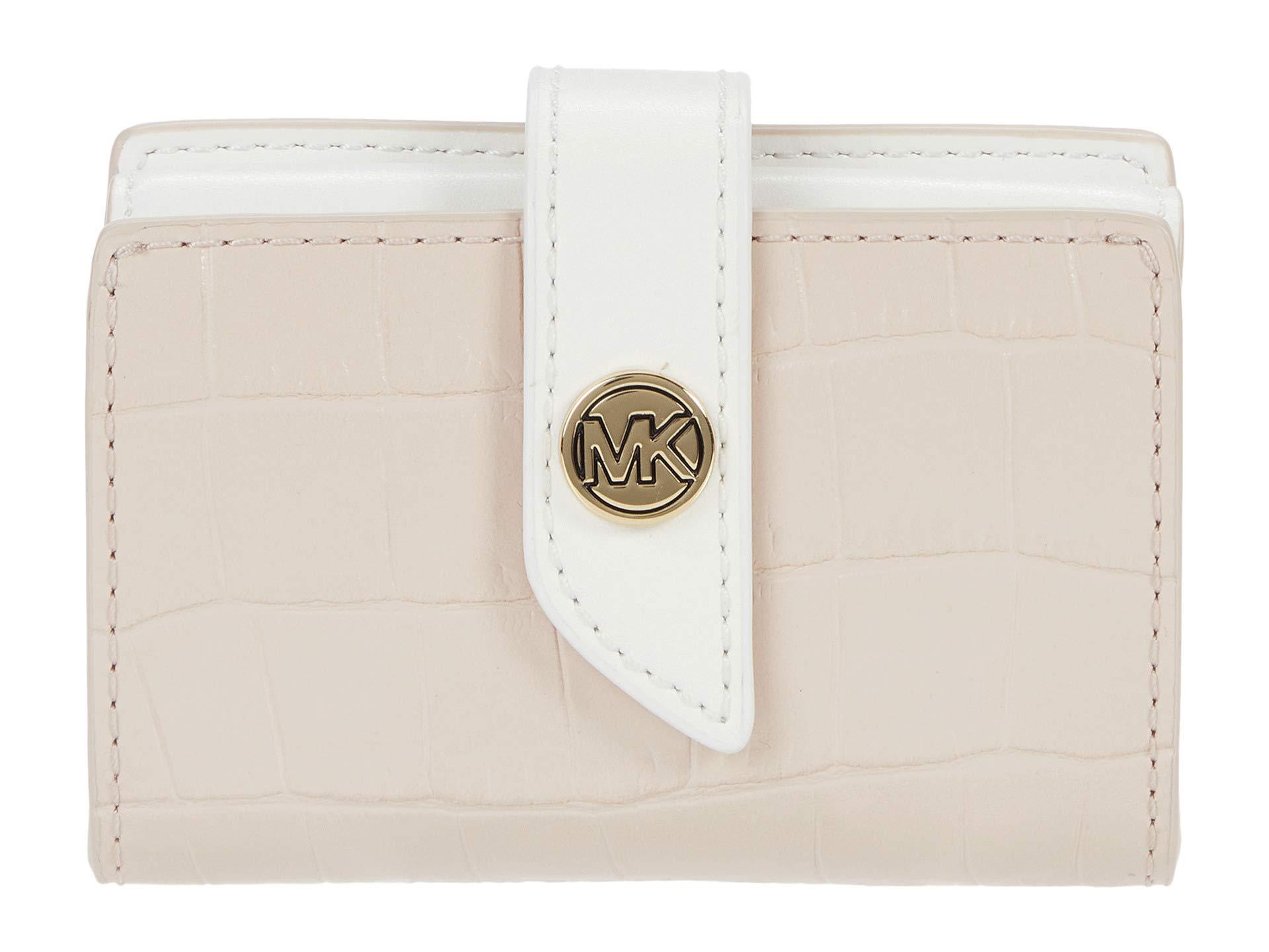 MICHAEL Michael Kors Leather Mk Charm Small Tab Card Case in Pink - Lyst