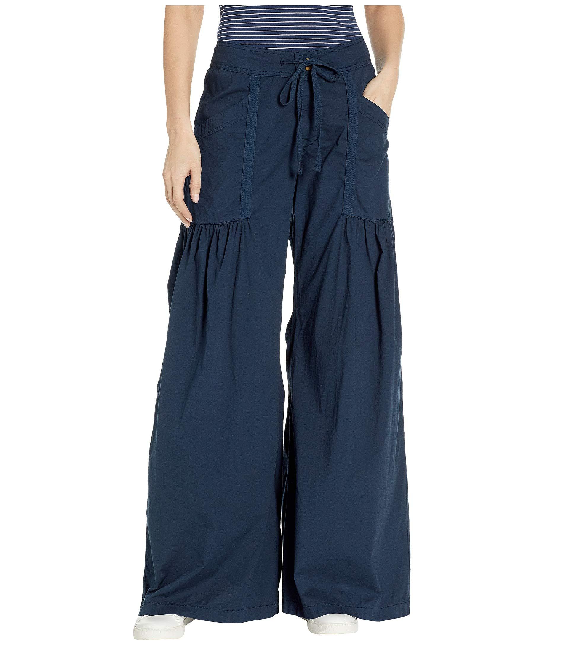 XCVI Cotton Willow Wide Leg Stretch Poplin Pants (anchor Navy) Women's ...