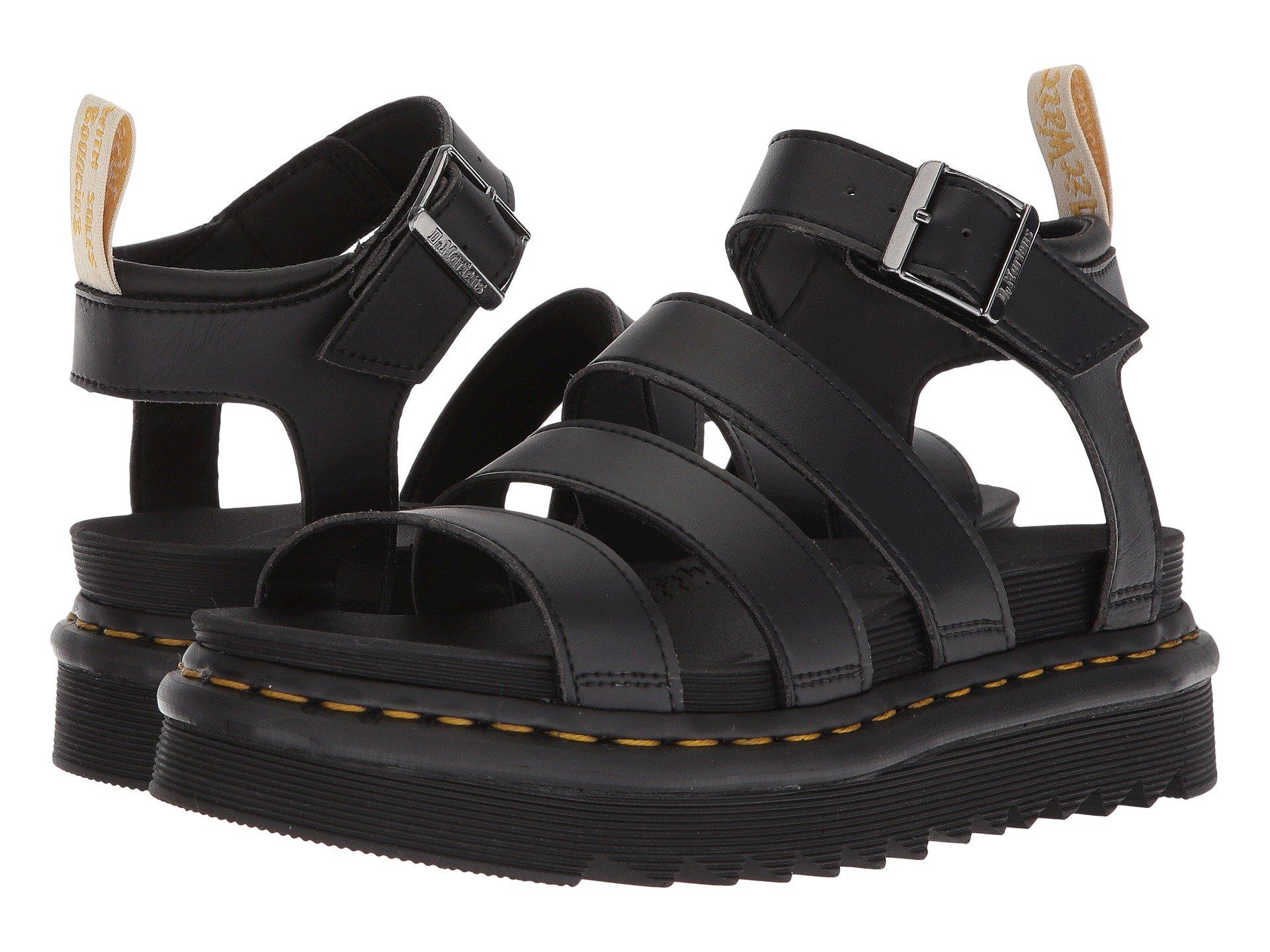 dr martens vegan blaire chunky sandals in black