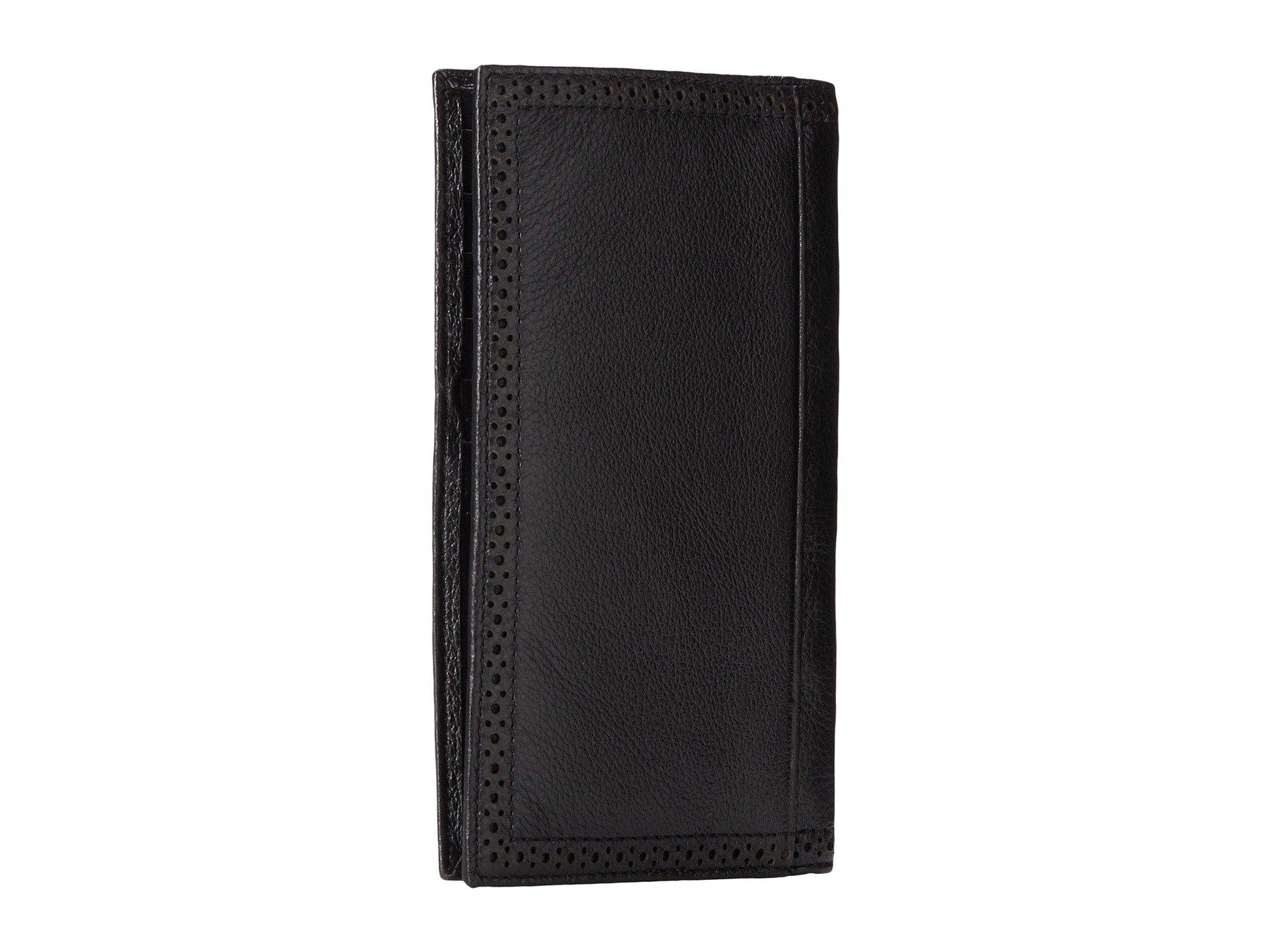 Ariat Leather Shield Perforated Edge Rodeo Wallet in Black for Men - Lyst