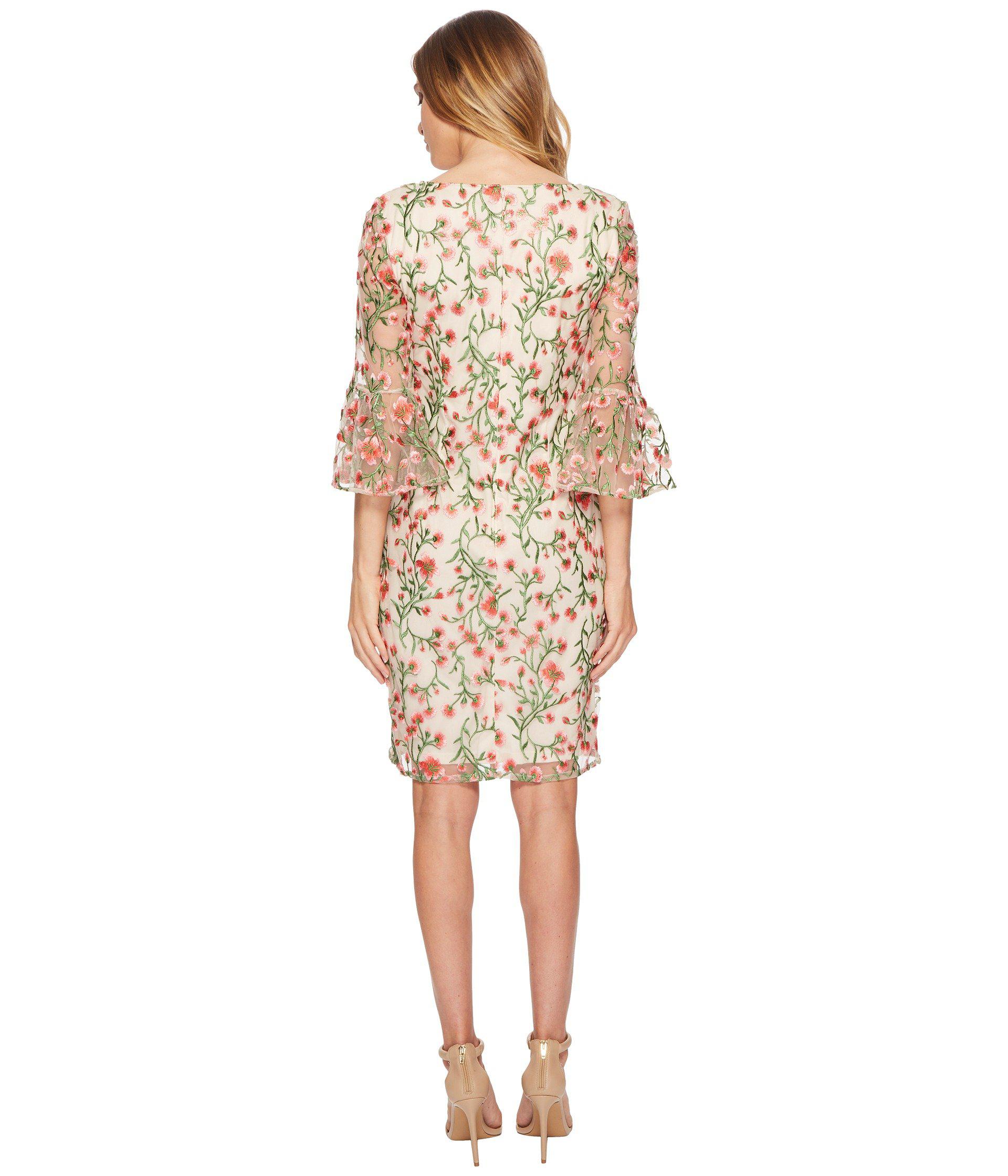 Floral Vines Bell Sleeve Dress 