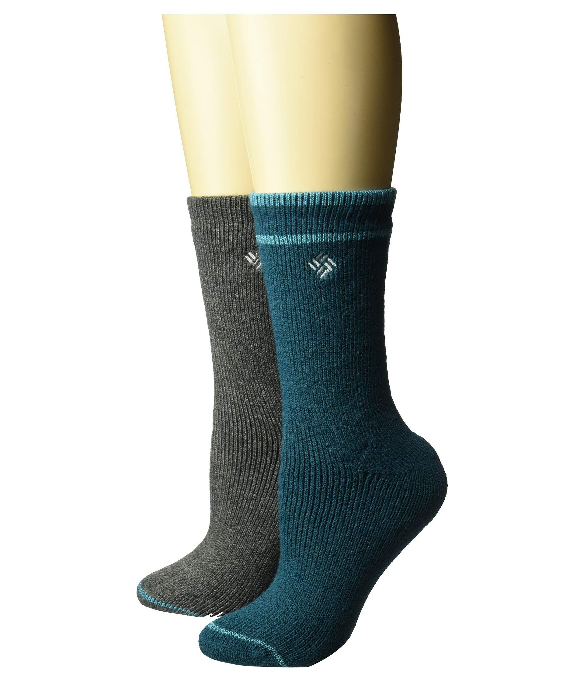 Lyst Columbia Brushed Fleece Wool Crew 2pack (navy) Women's Crew Cut Socks Shoes in Green