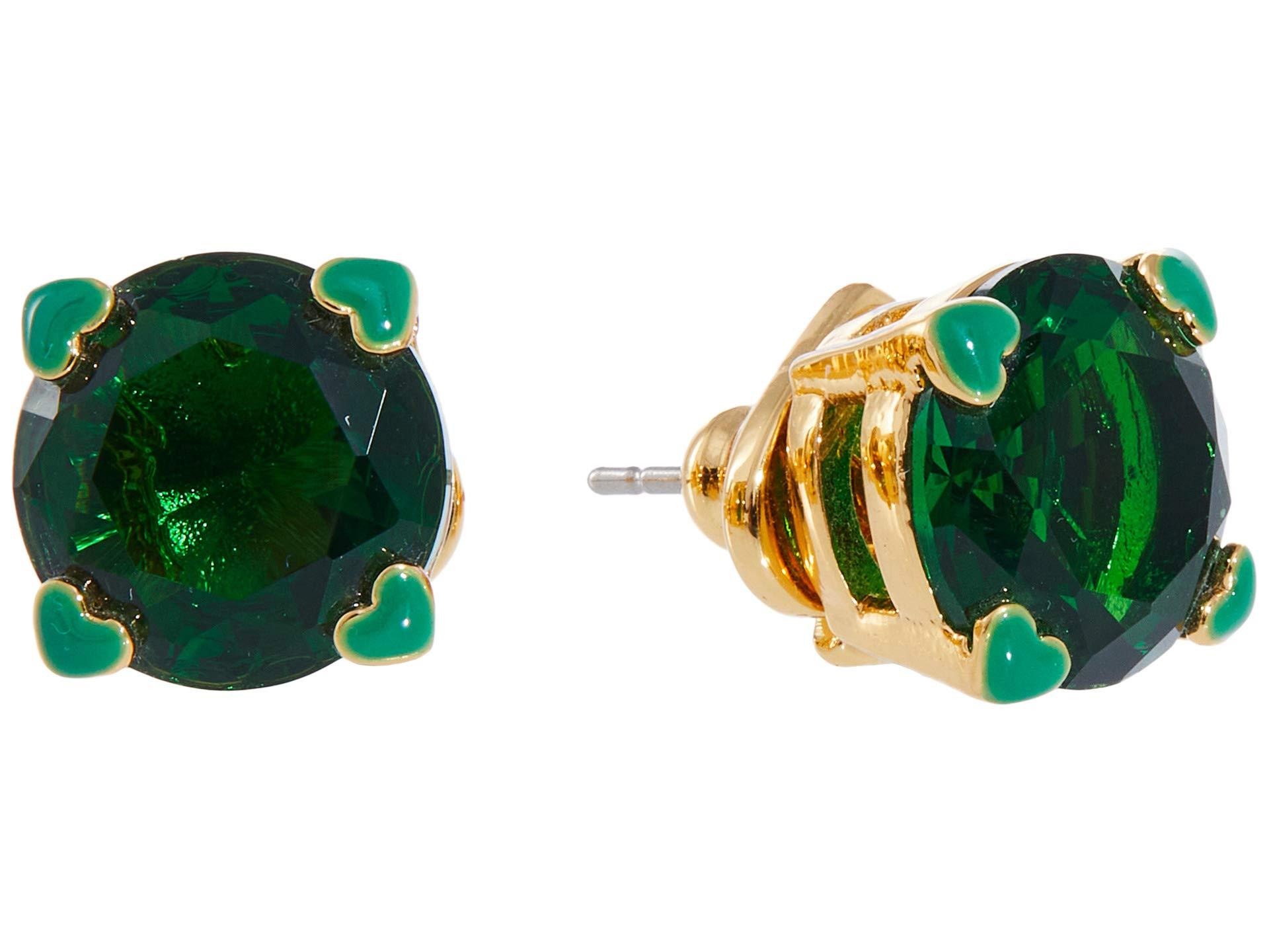 Kate Spade Heart Stud Earrings in Green Lyst
