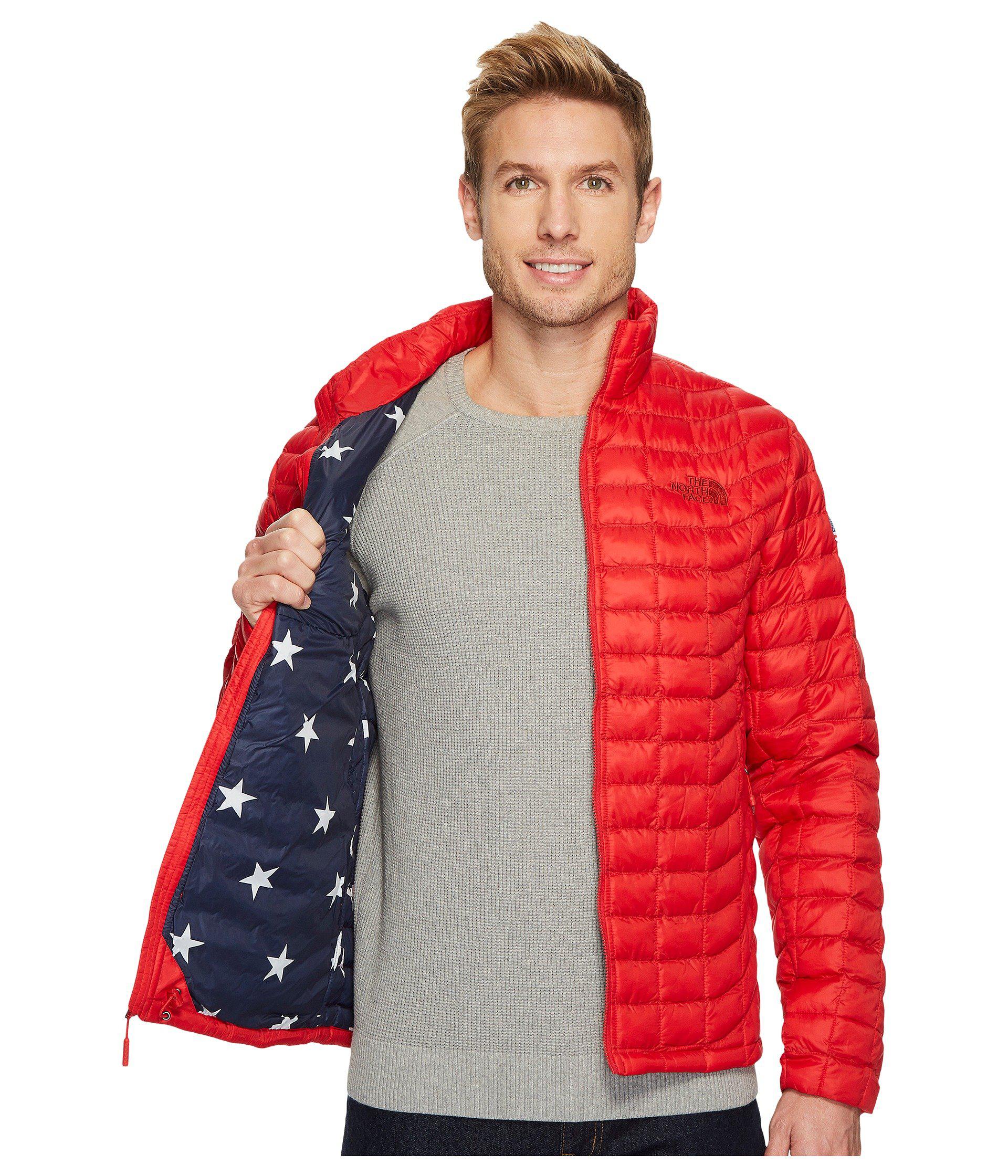 north face red thermoball jacket