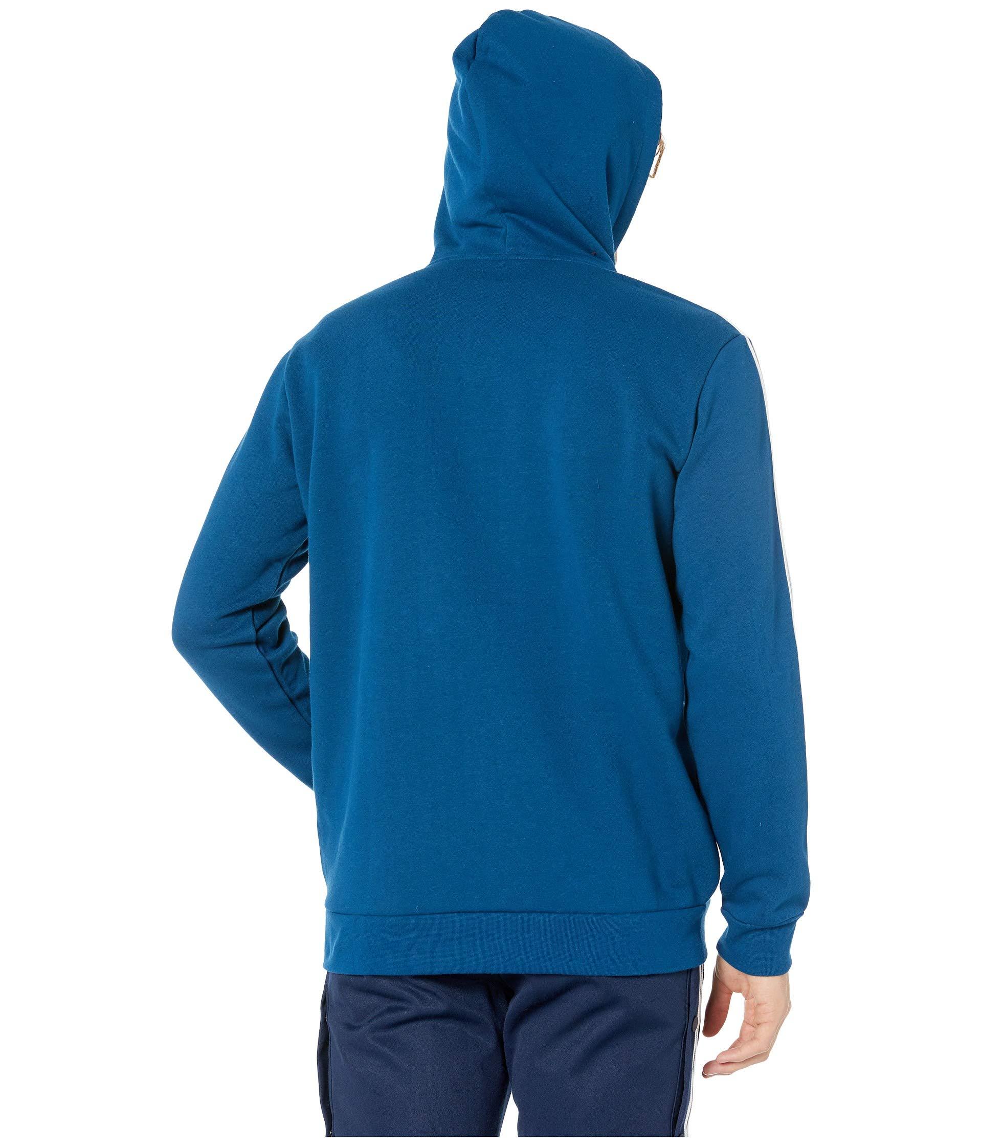 adidas Originals Cotton 3-stripes Full Zip Hoodie in Blue for Men - Lyst