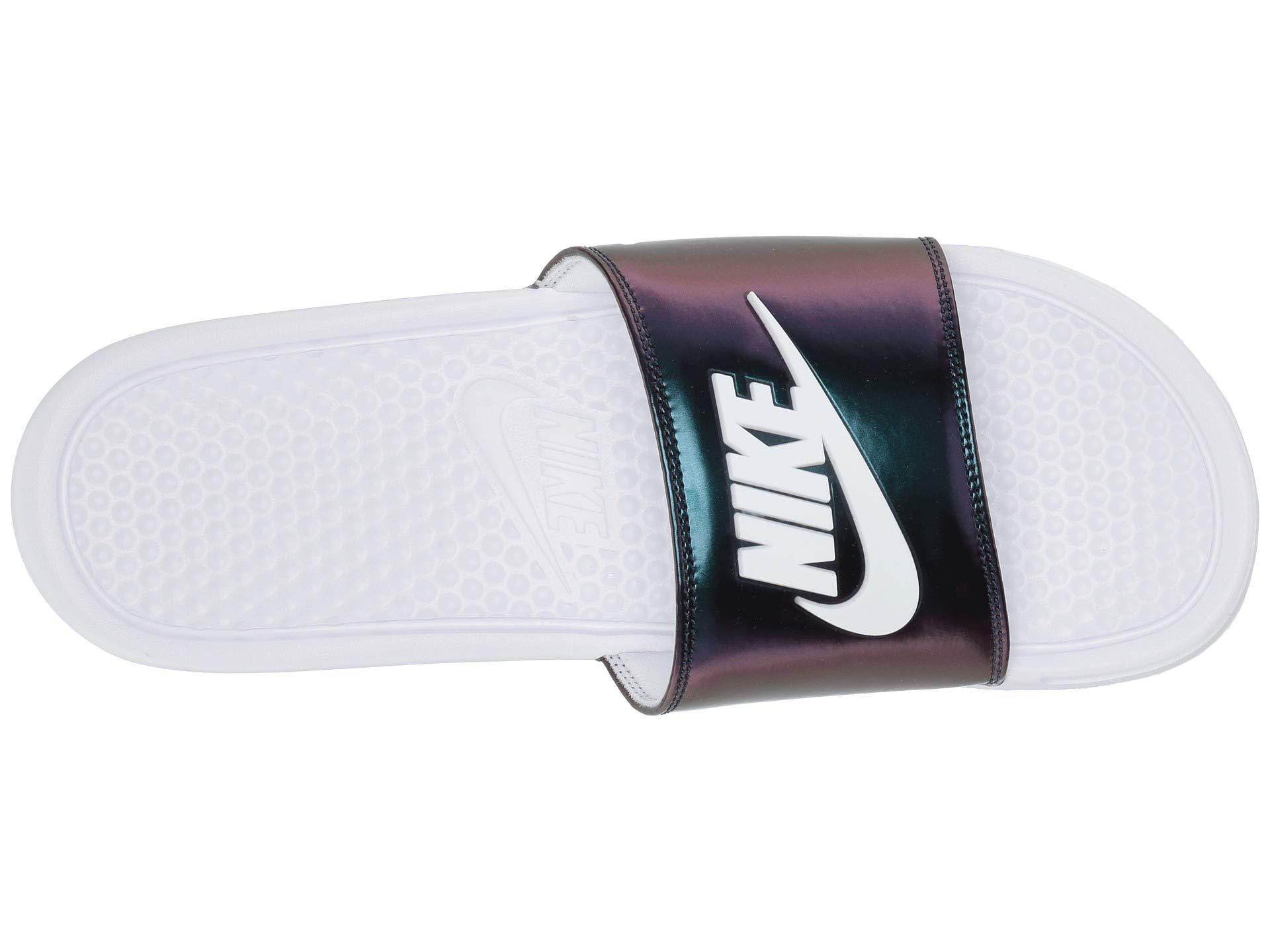 Nike Synthetic Benassi Jdi Se (white/white/lucid Green/court Purple) Men's  Slide Shoes for Men | Lyst