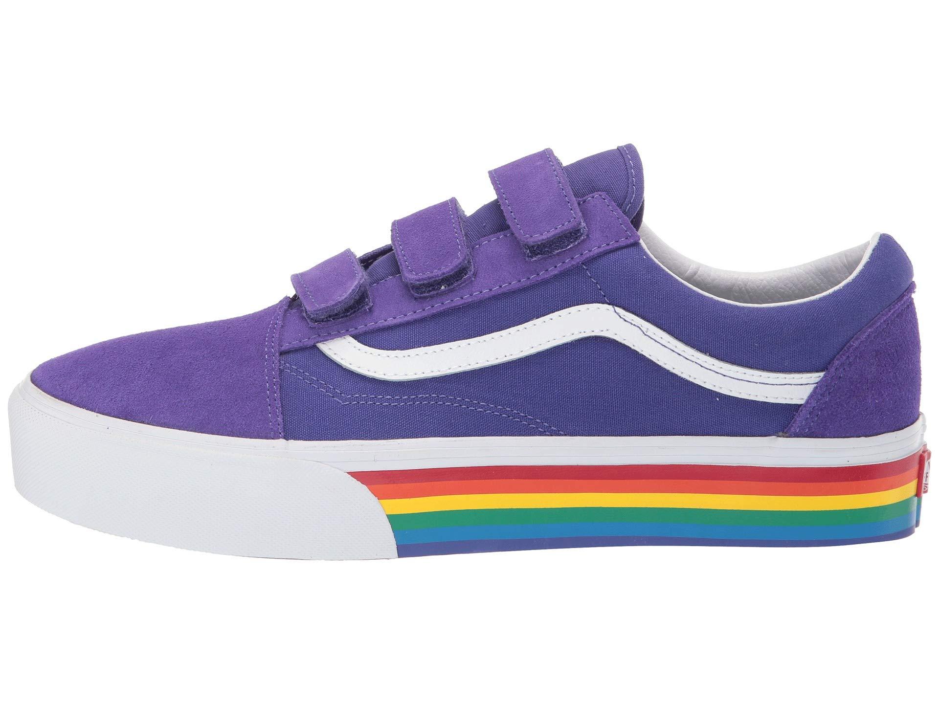 purple velcro rainbow vans