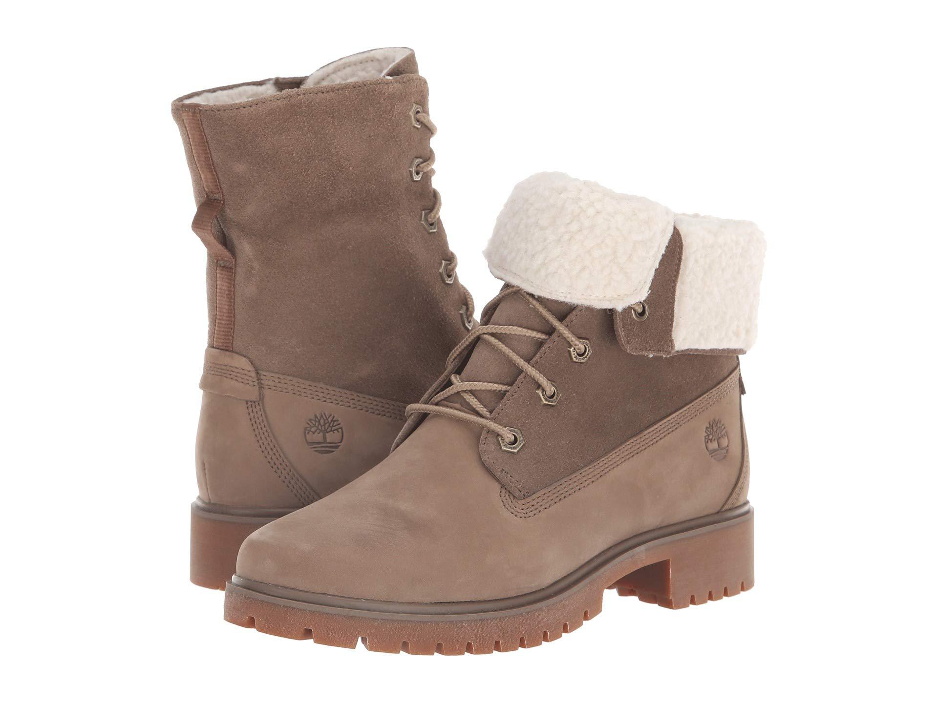 timberland jayne teddy fleece fold down waterproof boot