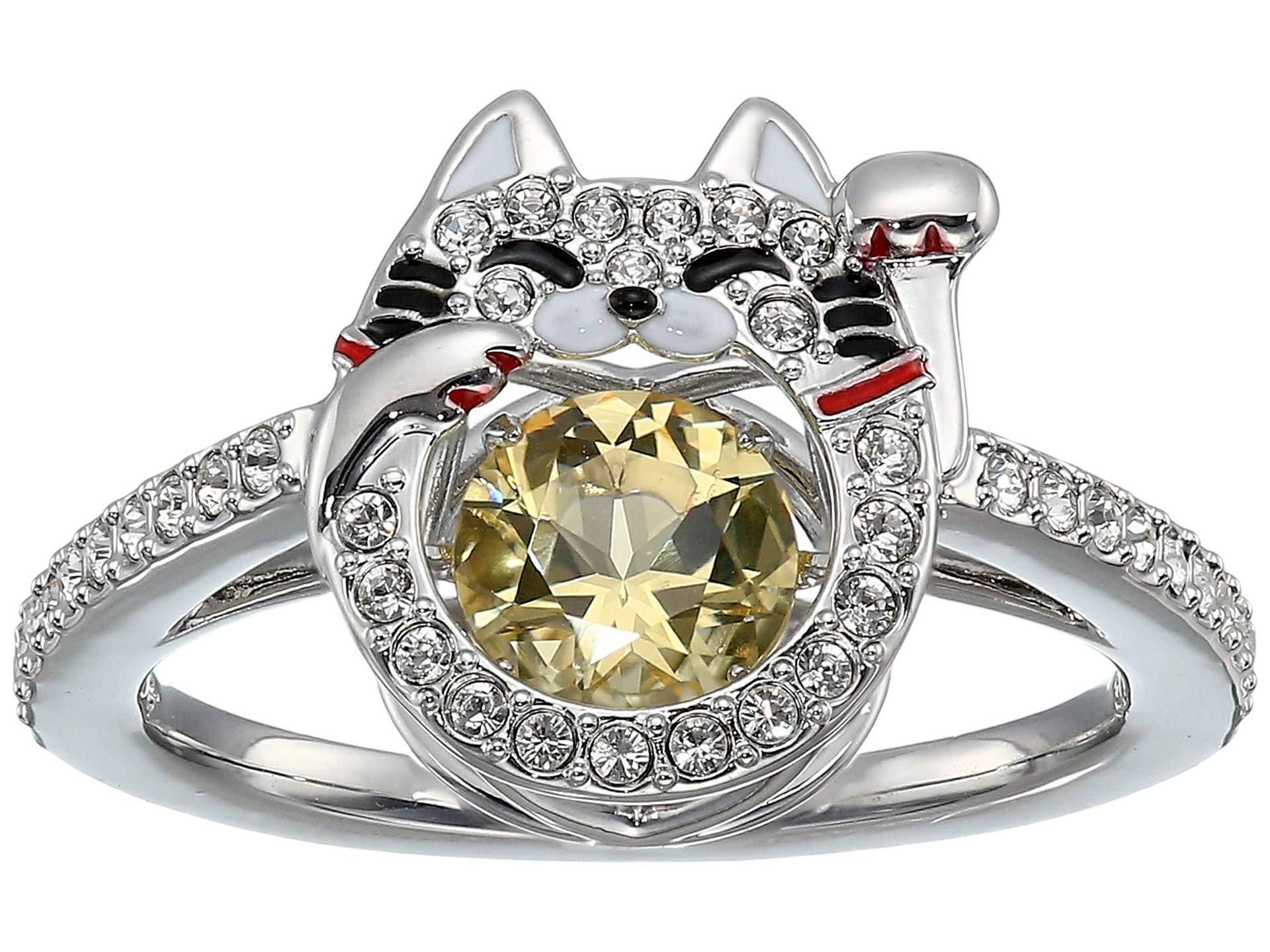 Swarovski Sparkling Dance Cat Ring in Metallic | Lyst