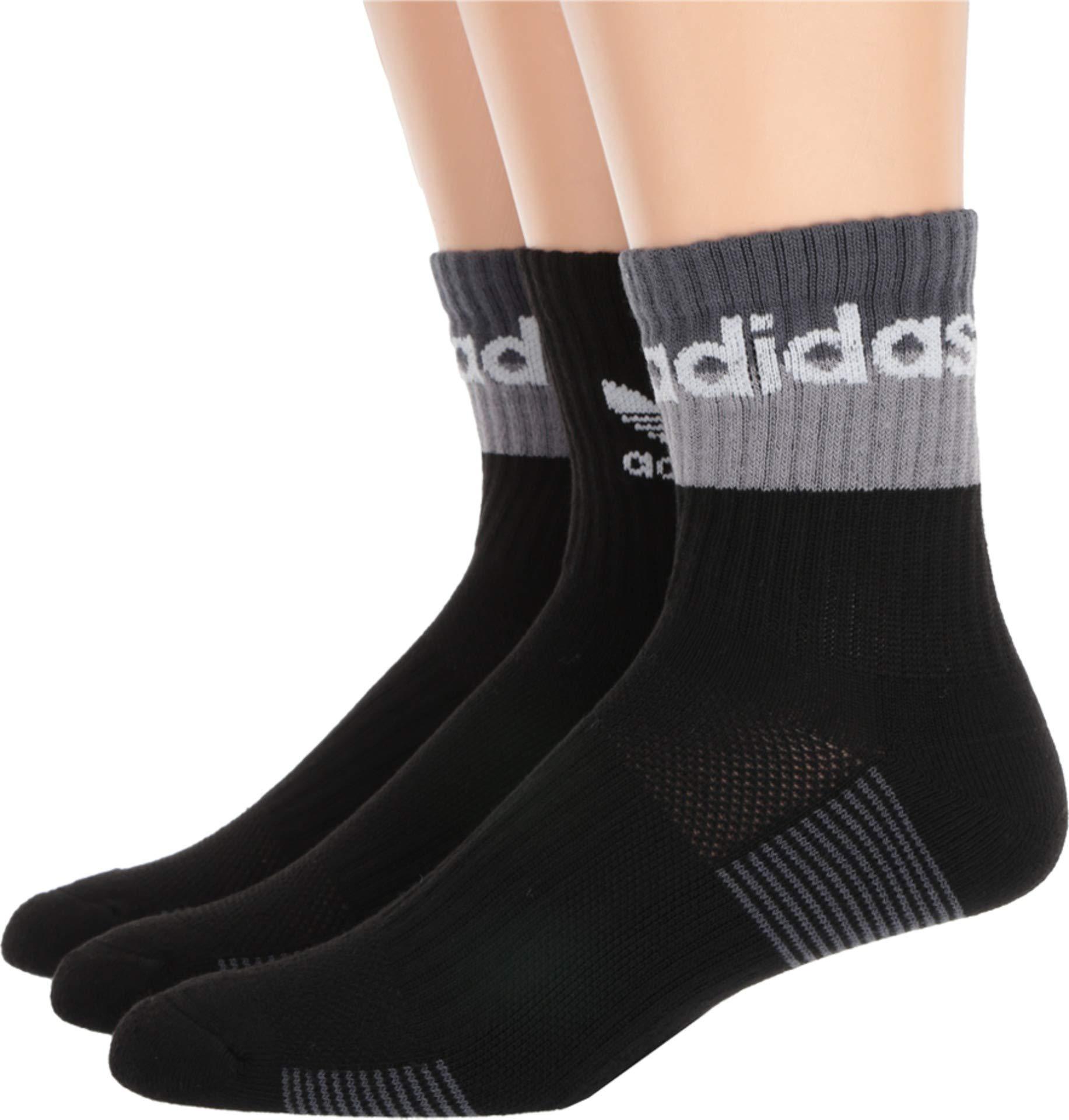 adidas Originals Synthetic Originals Double Blocked Cuff 3pack High Quarter Socks in Black for