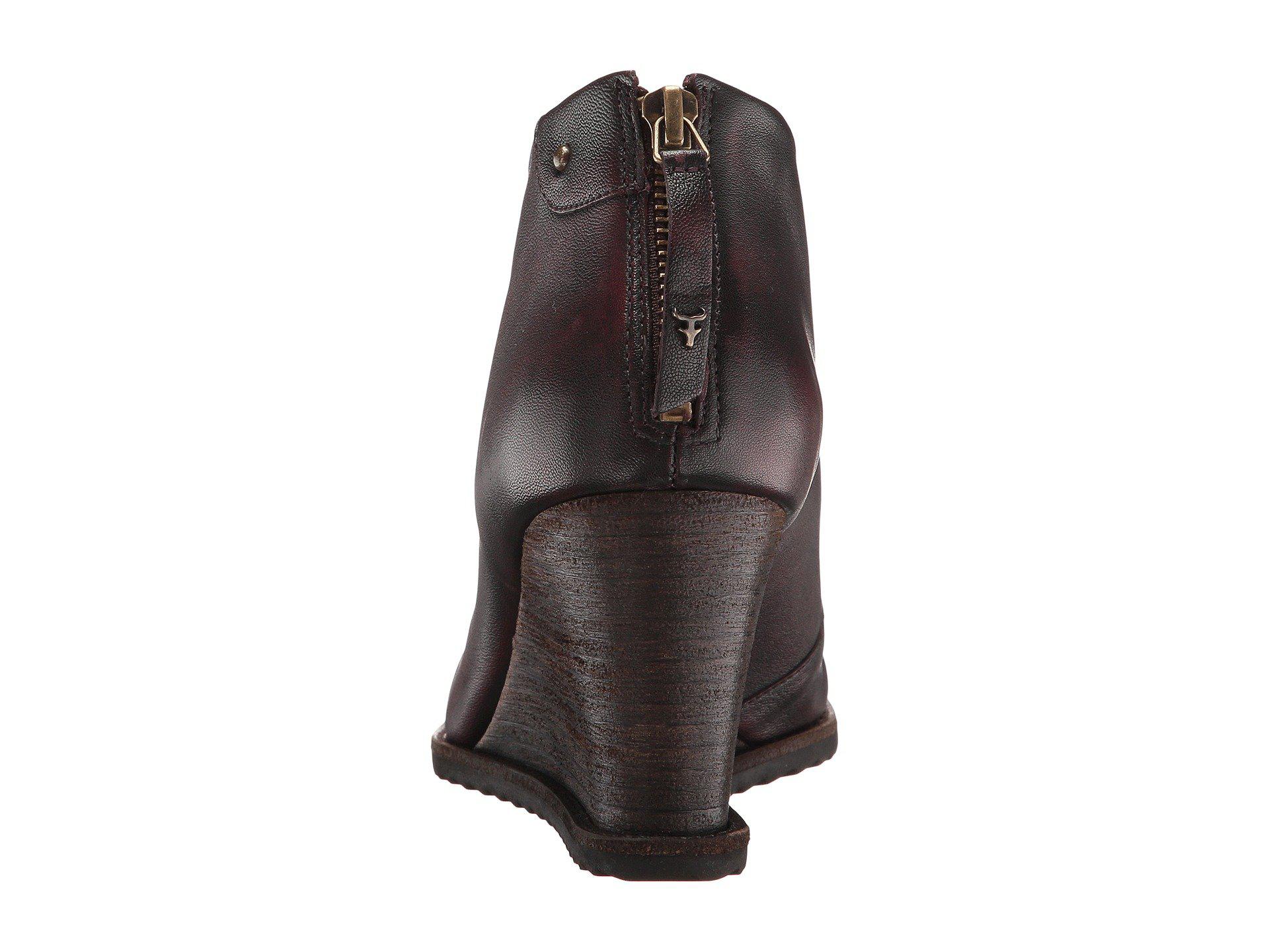 trask tenley wedge bootie