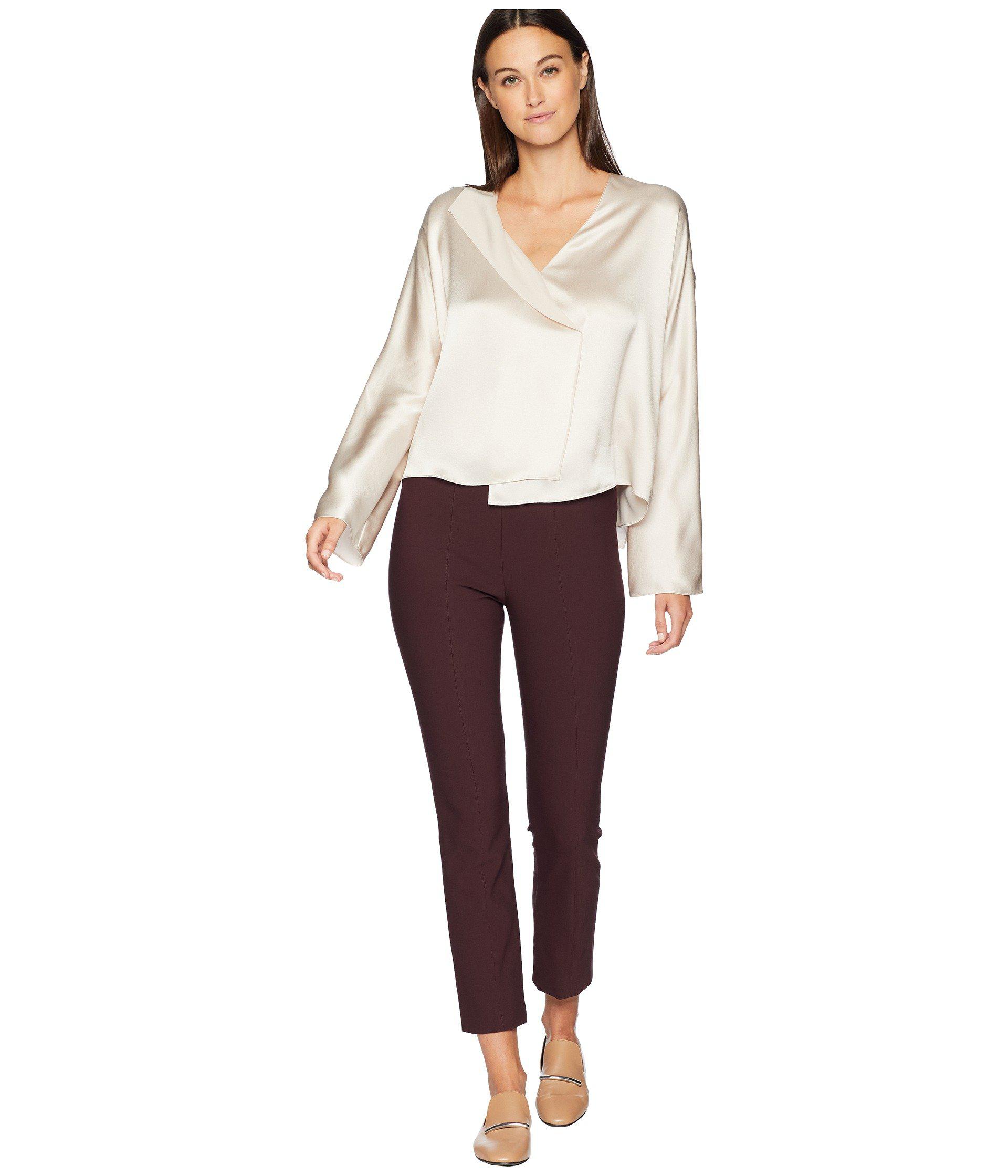Download Vince Cotton Stitch Front Seam Leggings (black Cherry ...