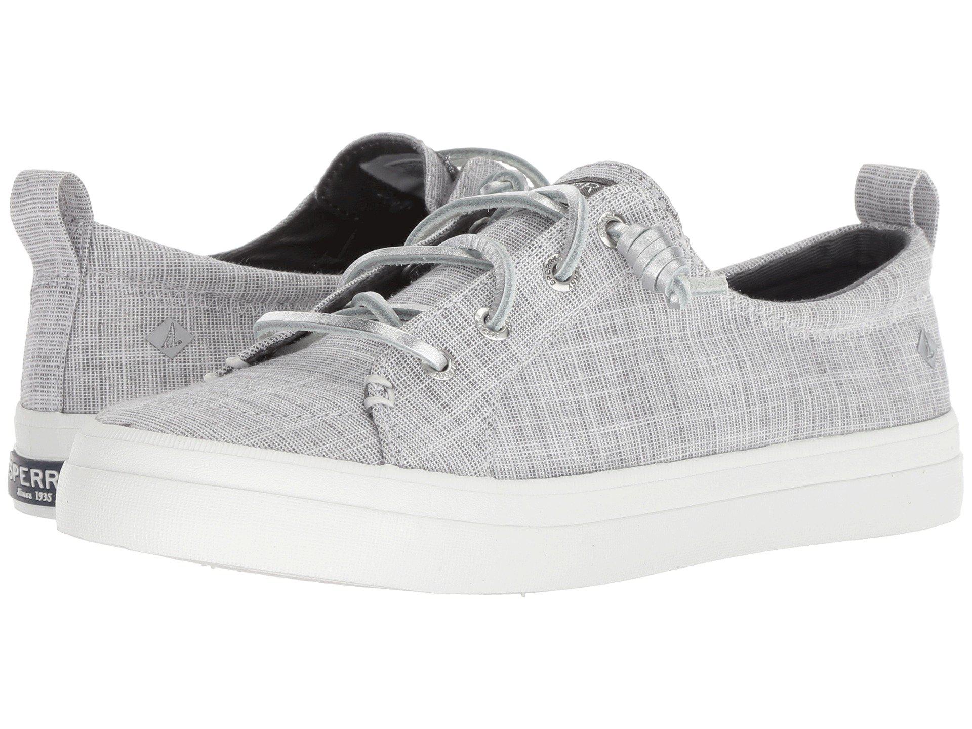 sperry crest vibe metallic silver