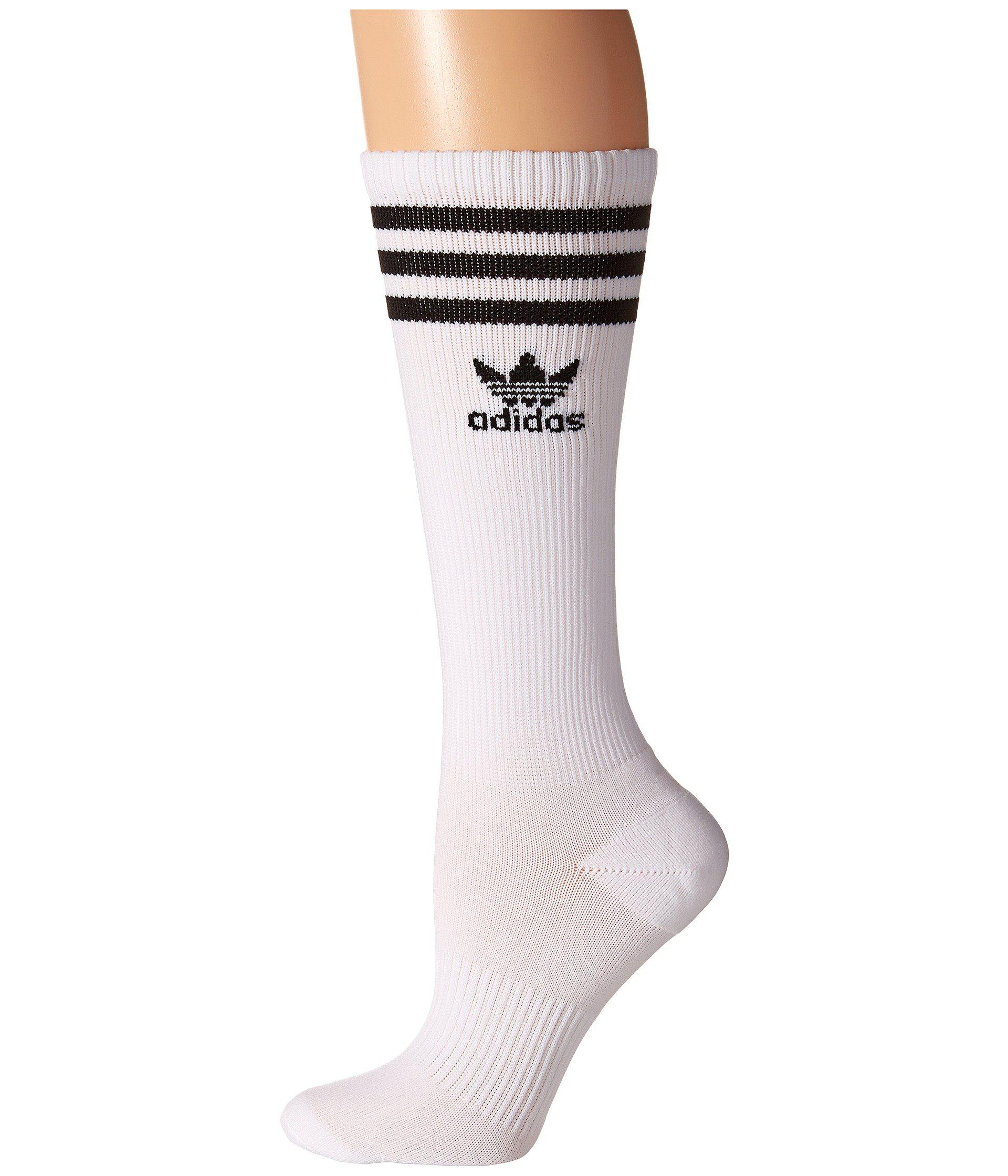 adidas Originals Synthetic Originals Roller Knee High Sock 1-pair Pack  (white/black) Women's Knee High Socks Shoes - Lyst