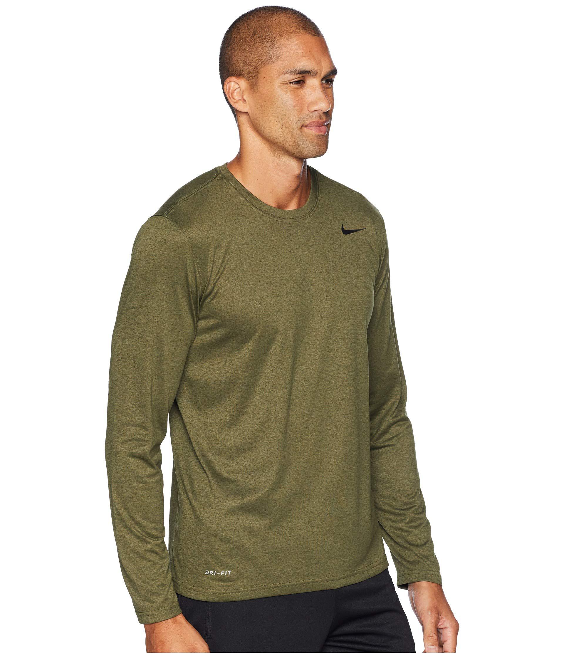 Nike Legend 2.0 Long Sleeve Tee (olive Canvas) T Shirt in Green for Lyst