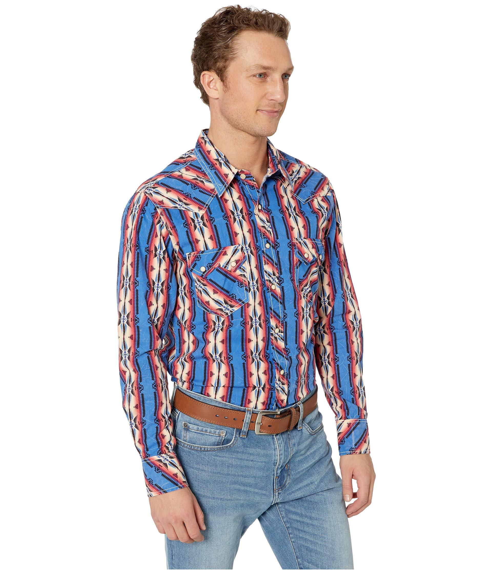 MTW1682011 Cinch Men/'s Geo Print Snap Long Sleeve Western Shirt