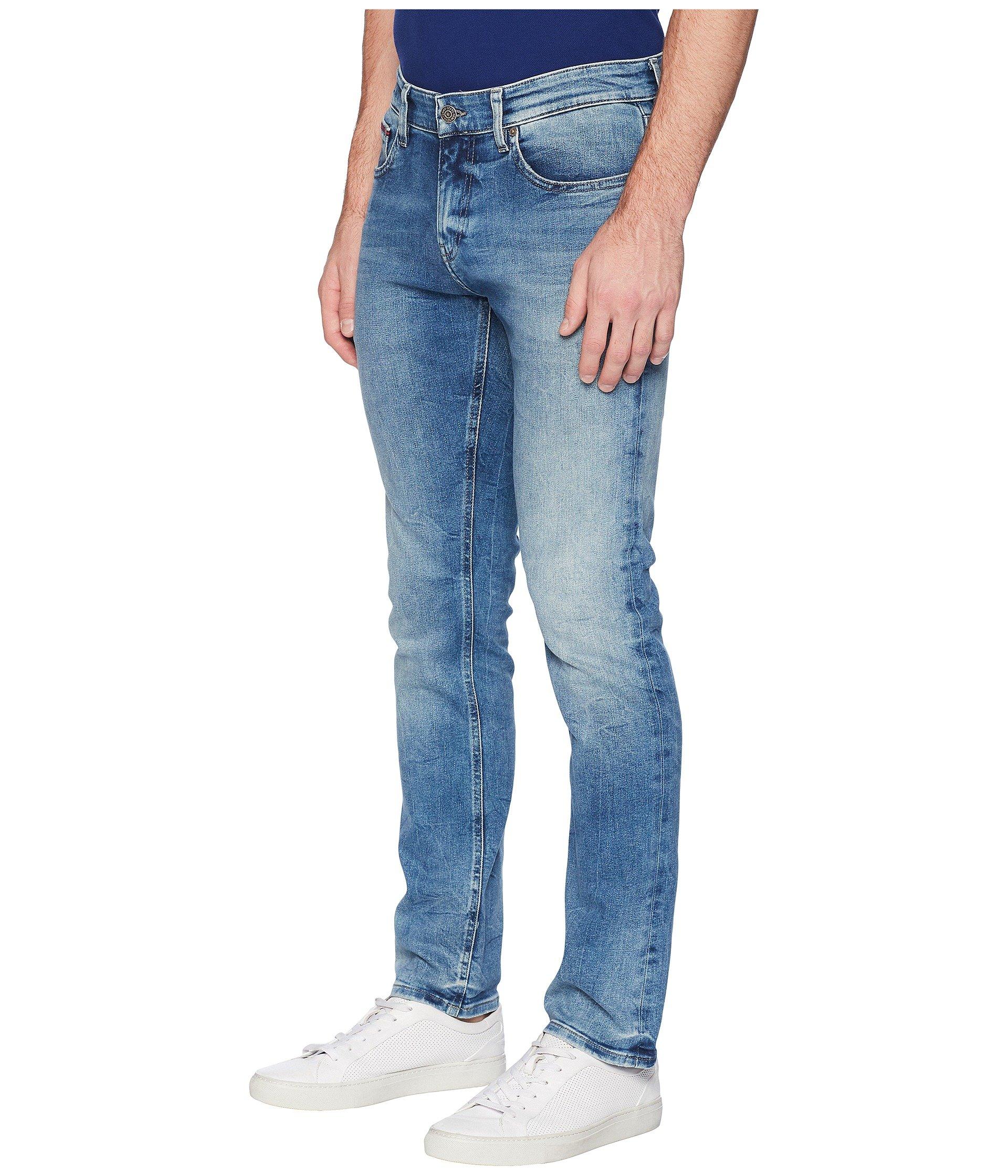 19007 Tommy Hilfiger Hommes Jeans Pantalon Scanton Slim Stretch Rockaway Blue Bleu 