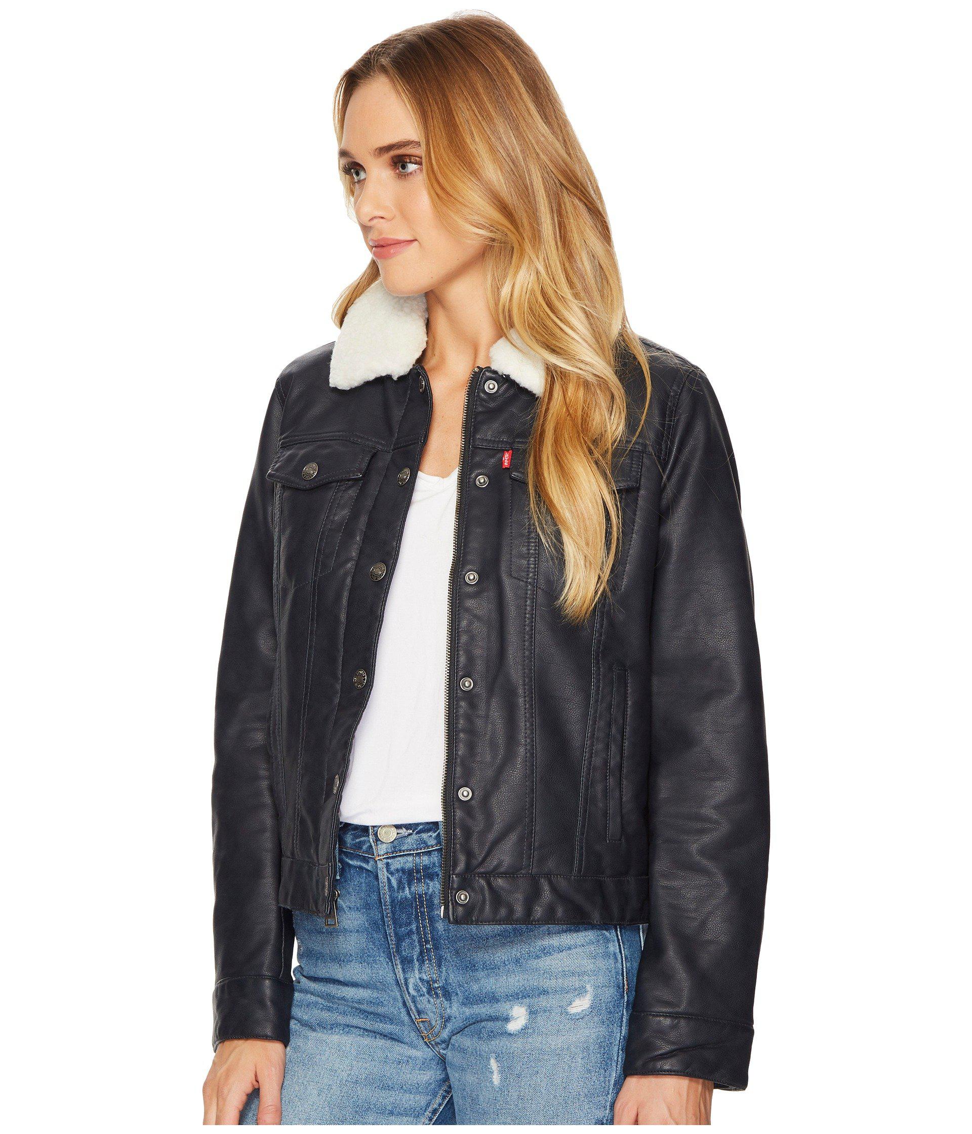 levis women leather jacket