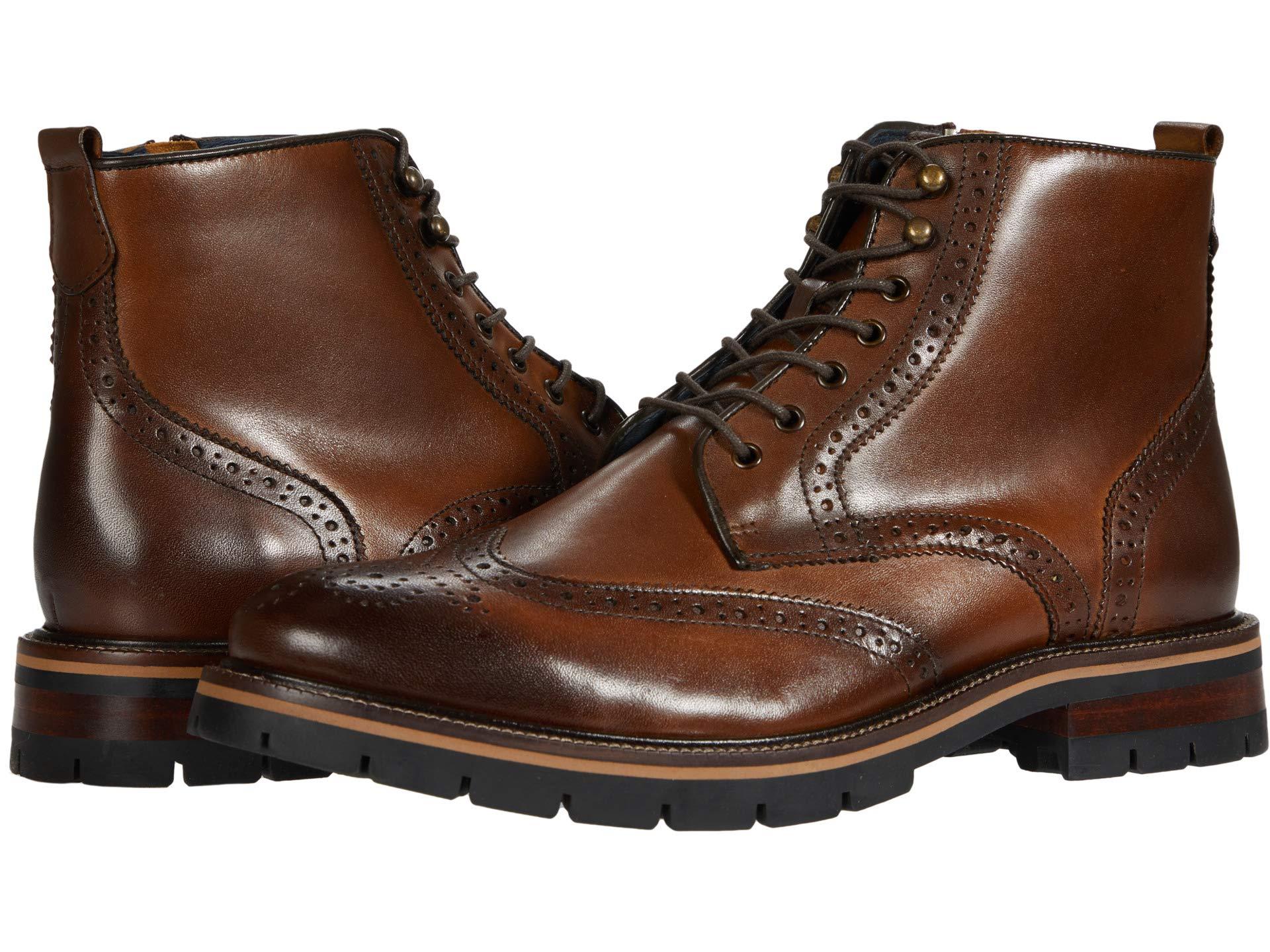 Johnston & Murphy Leather Cody Wing Tip Zip Boot in Tan (Brown) for Men ...