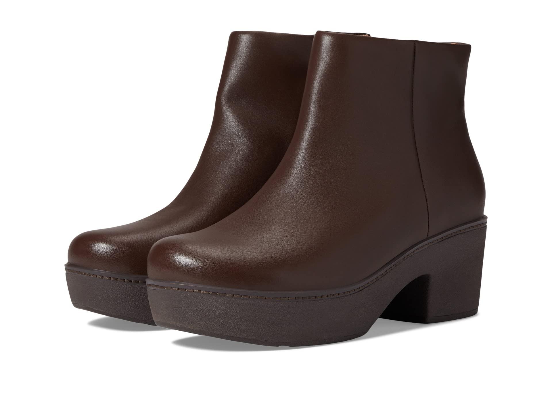Fitflop Pilar Leather Ankle Boots in Brown | Lyst