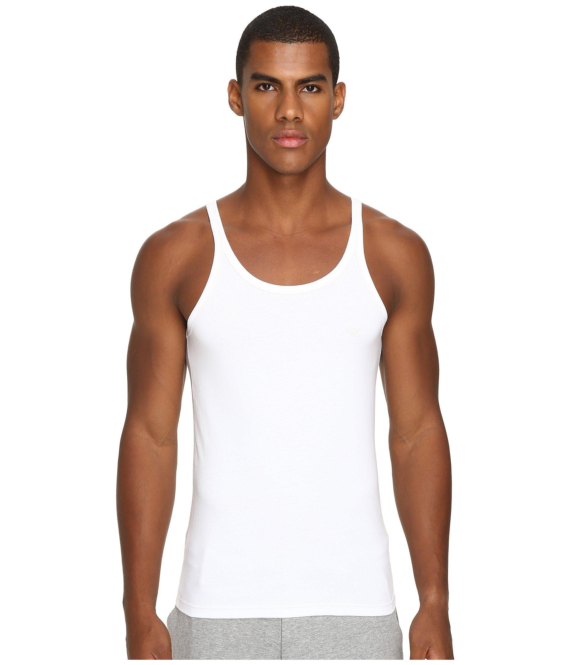 Emporio Armani Cotton 3pack Tank Top in White/White/White (White) for