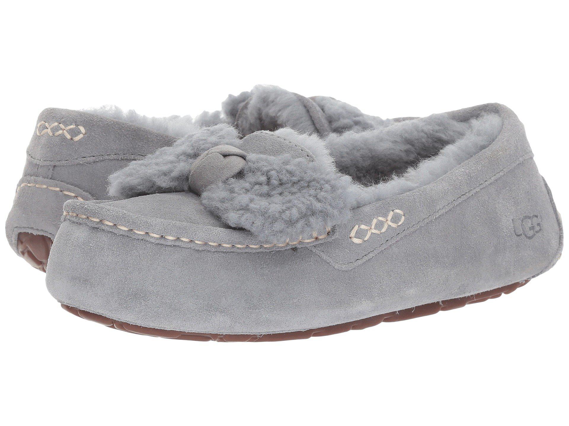 ugg ansley fur bow slippers
