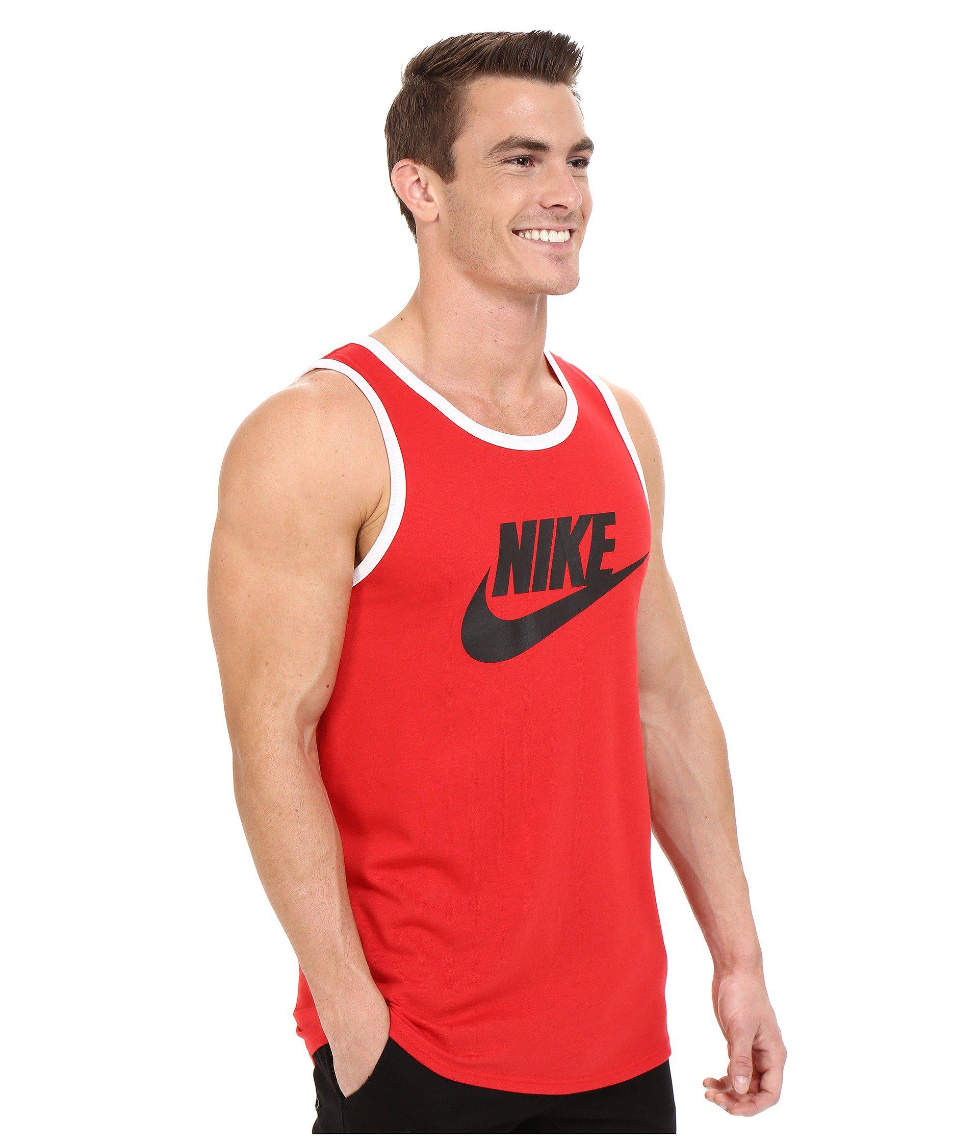 Nike Ace Logo Tank Top (white/black/university Red) Men's Sleeveless for  Men | Lyst