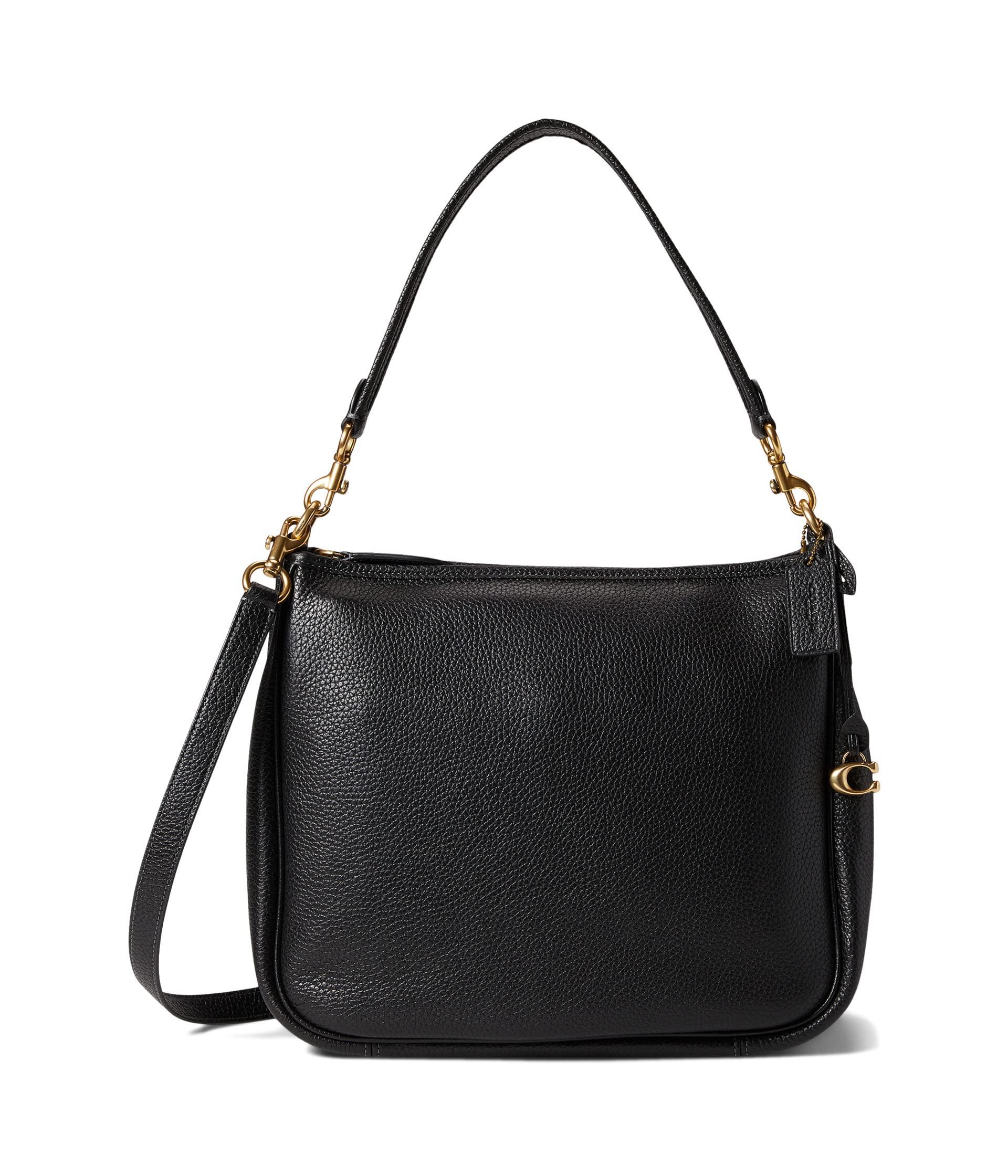 COACH Soft Pebble Leather Cary Shoulder Bag in Black | Lyst