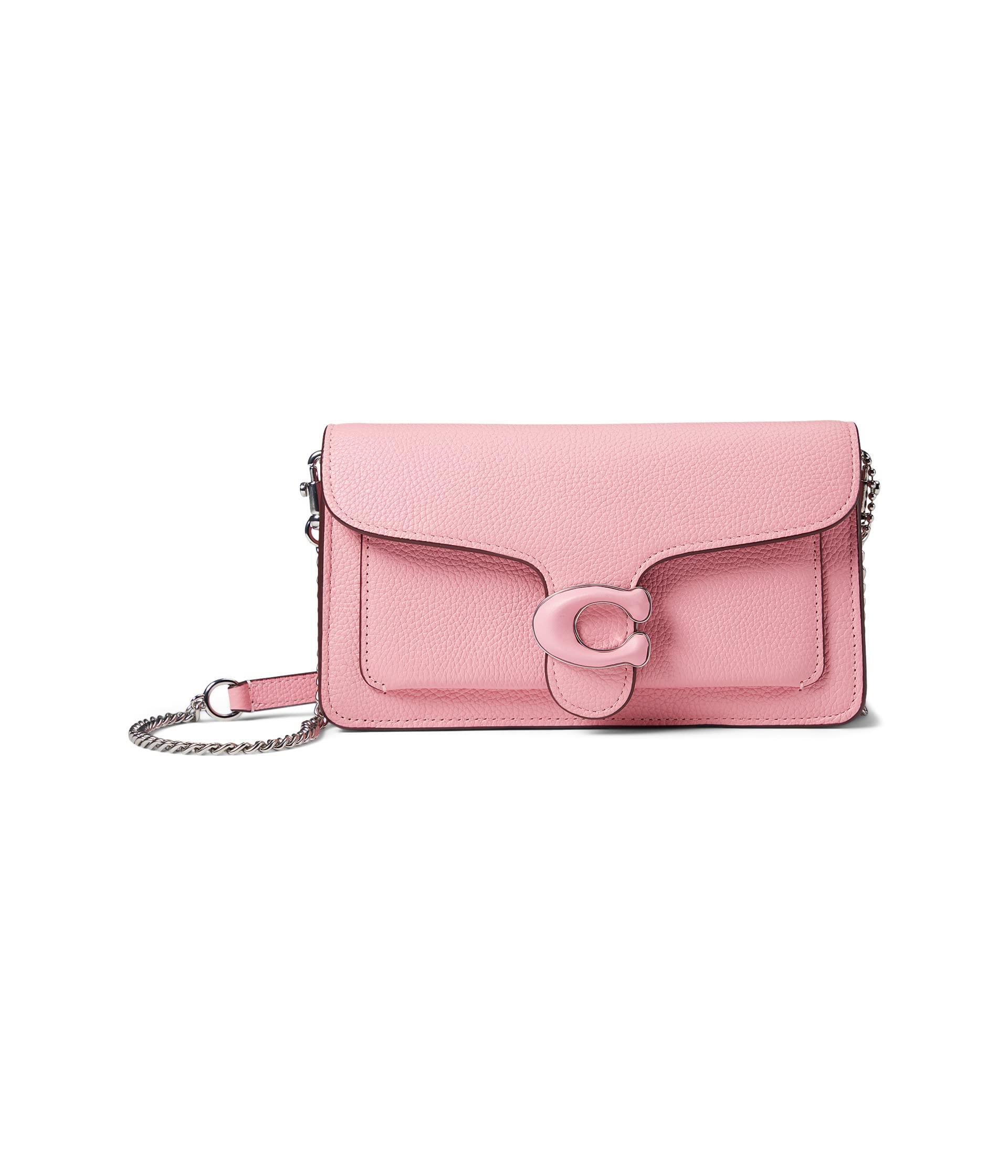 COACH Polished Pebble Tabby Chain Clutch in Pink | Lyst