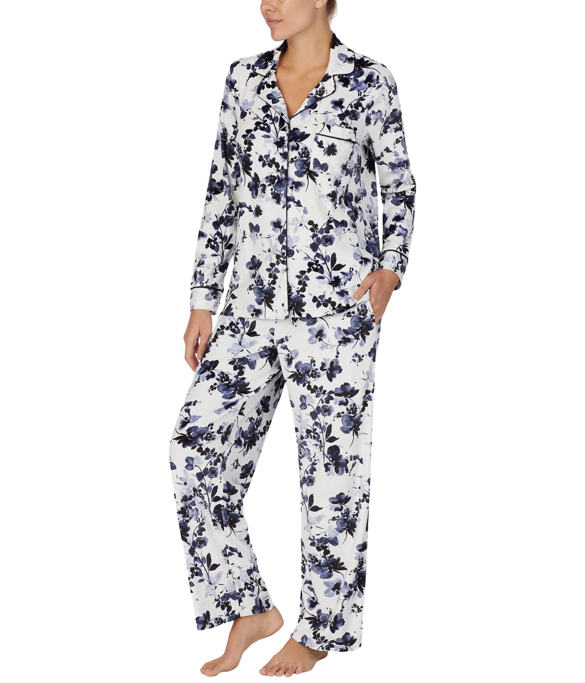 Donna Karan Synthetic Stretch Velour Sleepwear Pajama Set in Blue - Lyst