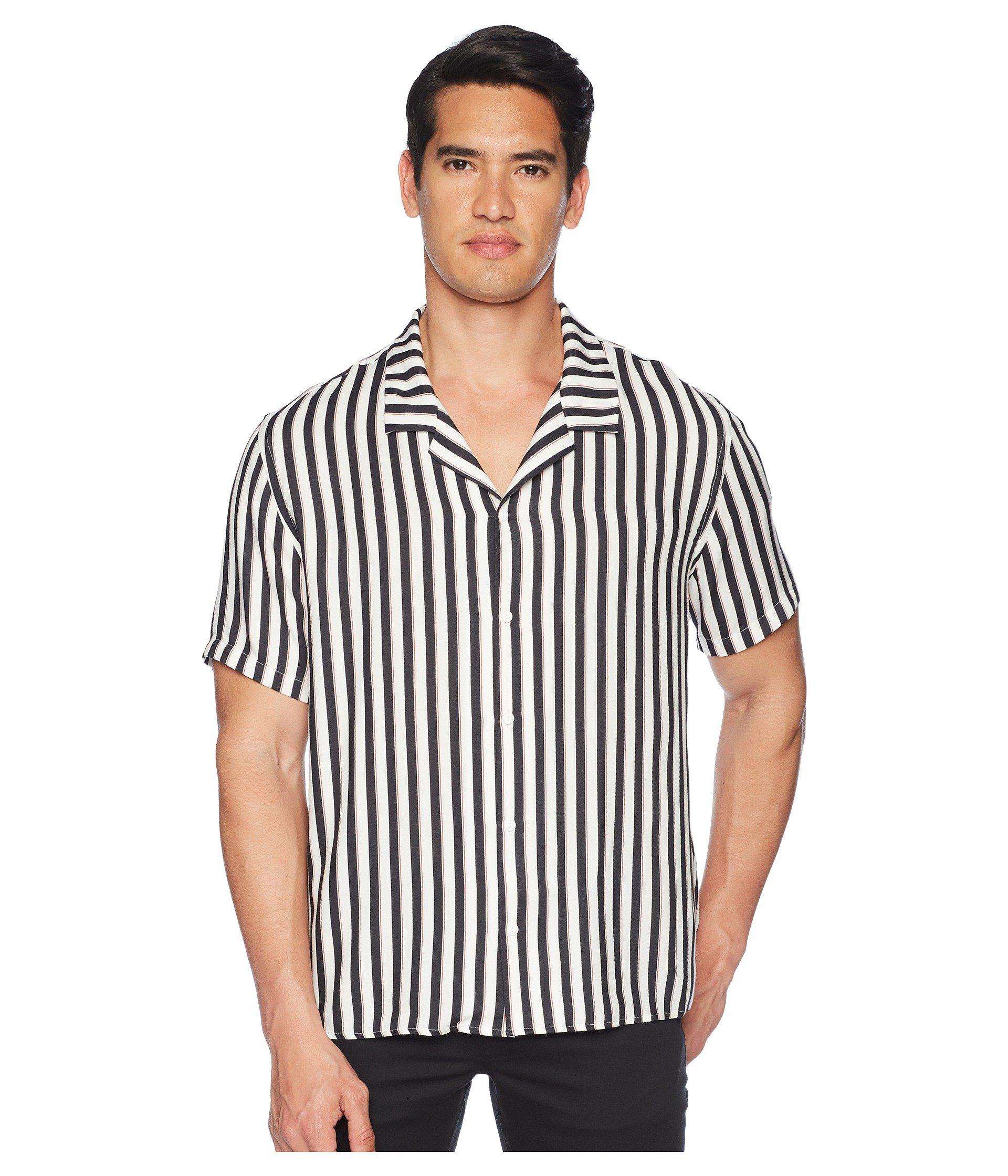 The Kooples Synthetic Clean Striped Short Sleeve Shirt in White for Men -  Lyst